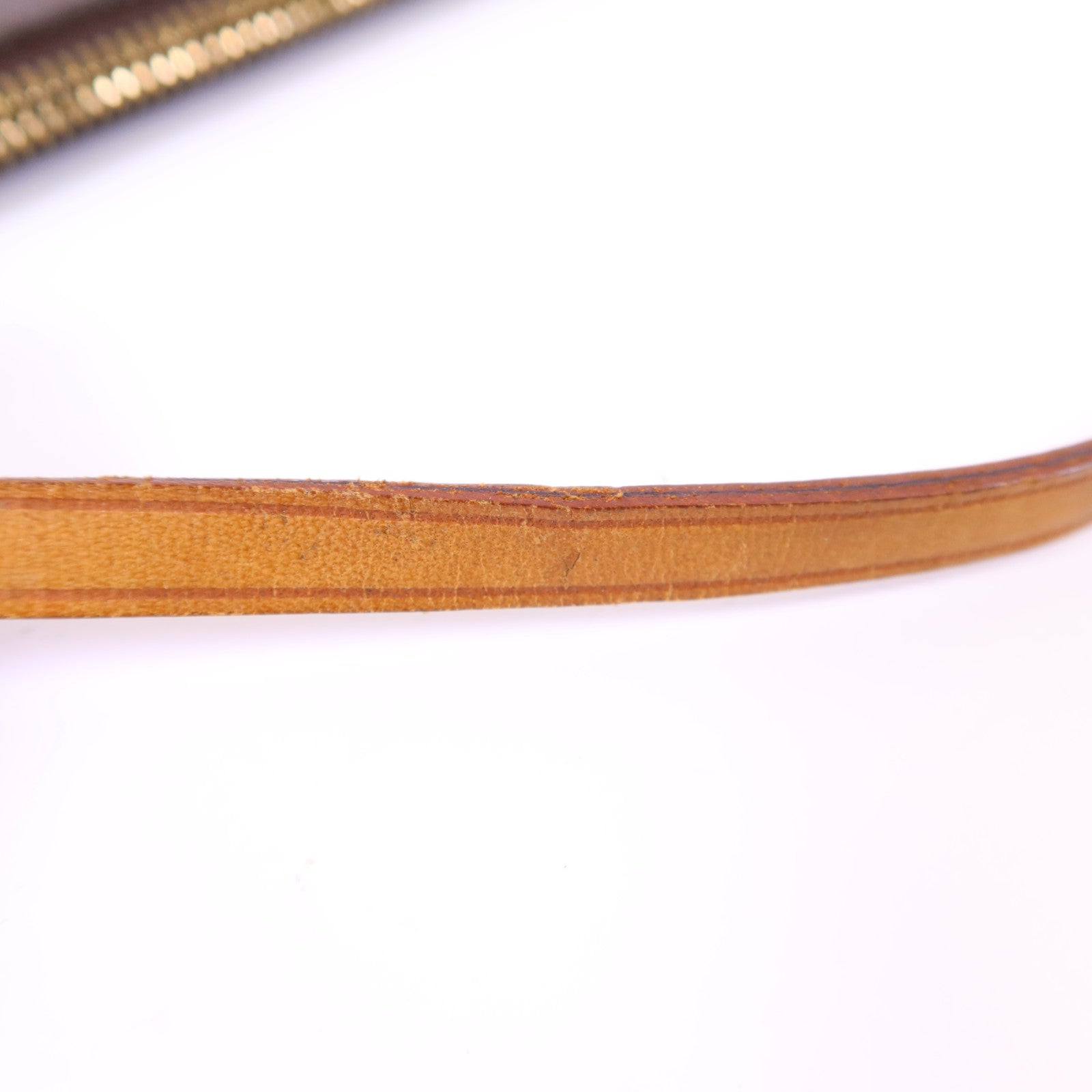 LOUIS VUITTON Monogram Pochette Accessoires金扣手挽袋棕色