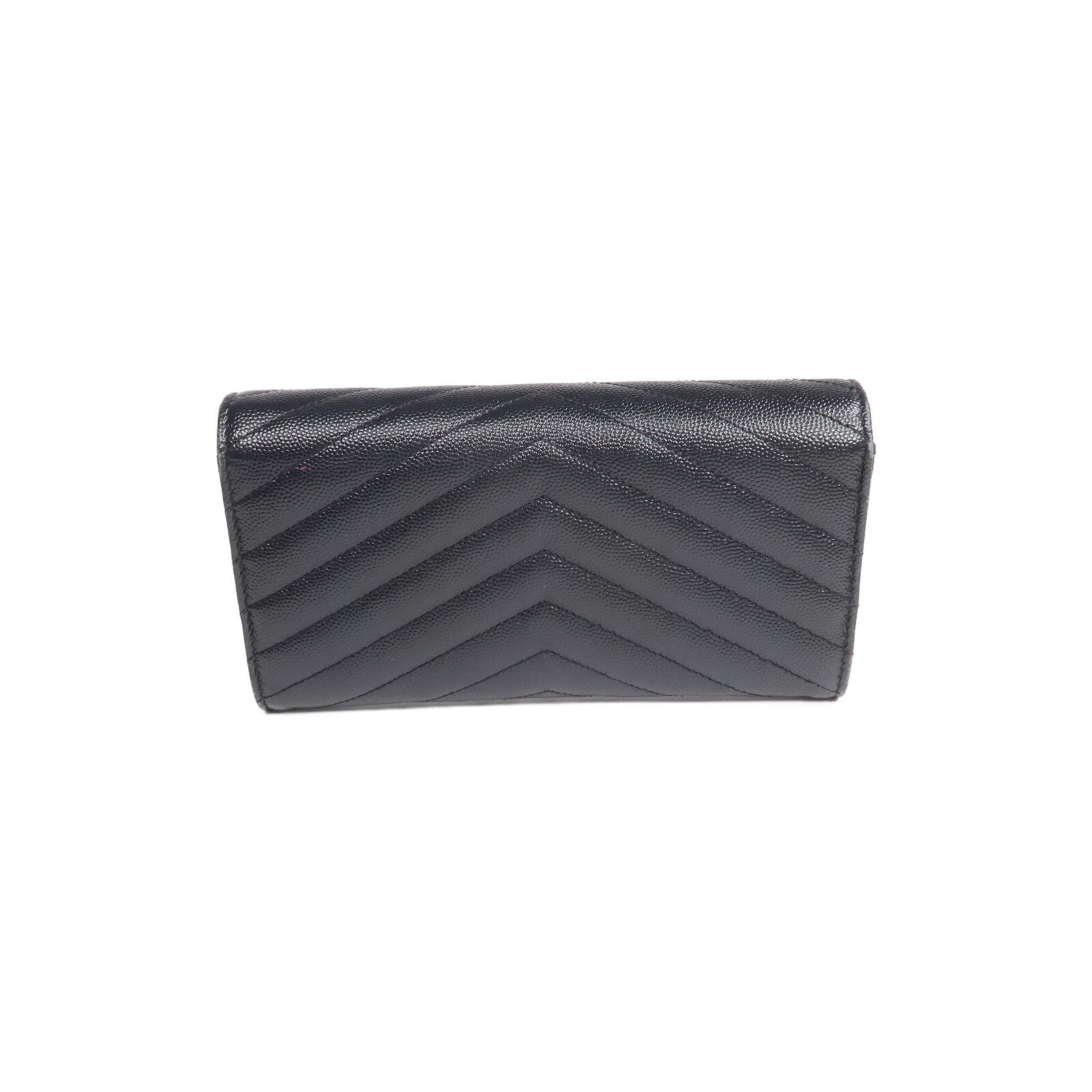 YVES SAINT LAURENT 牛皮皮革Long Wallet金扣長錢包