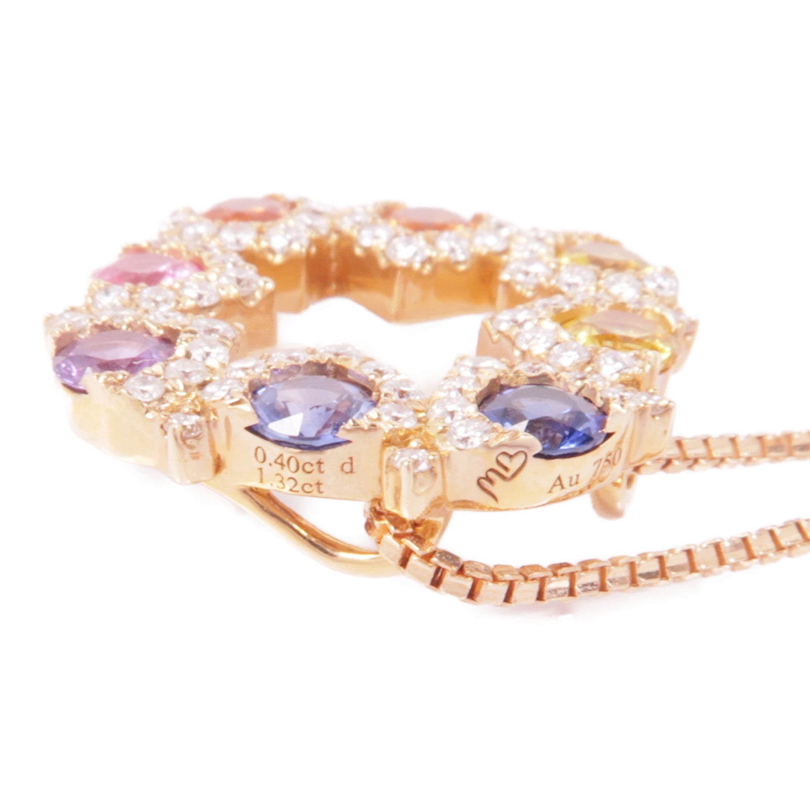 JEWELRY 【激減優惠】18K玫瑰金Sapphire/Diamond Necklace彩色藍寶石/鑽石項鍊