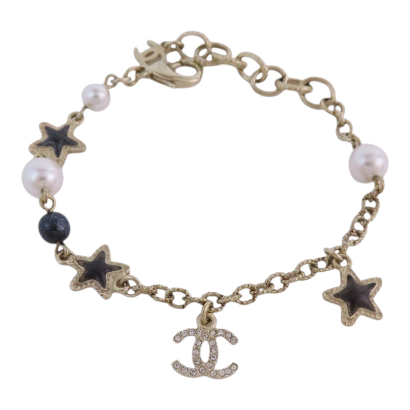 CHANEL 金屬/仿珍珠Bracelet金扣手鏈