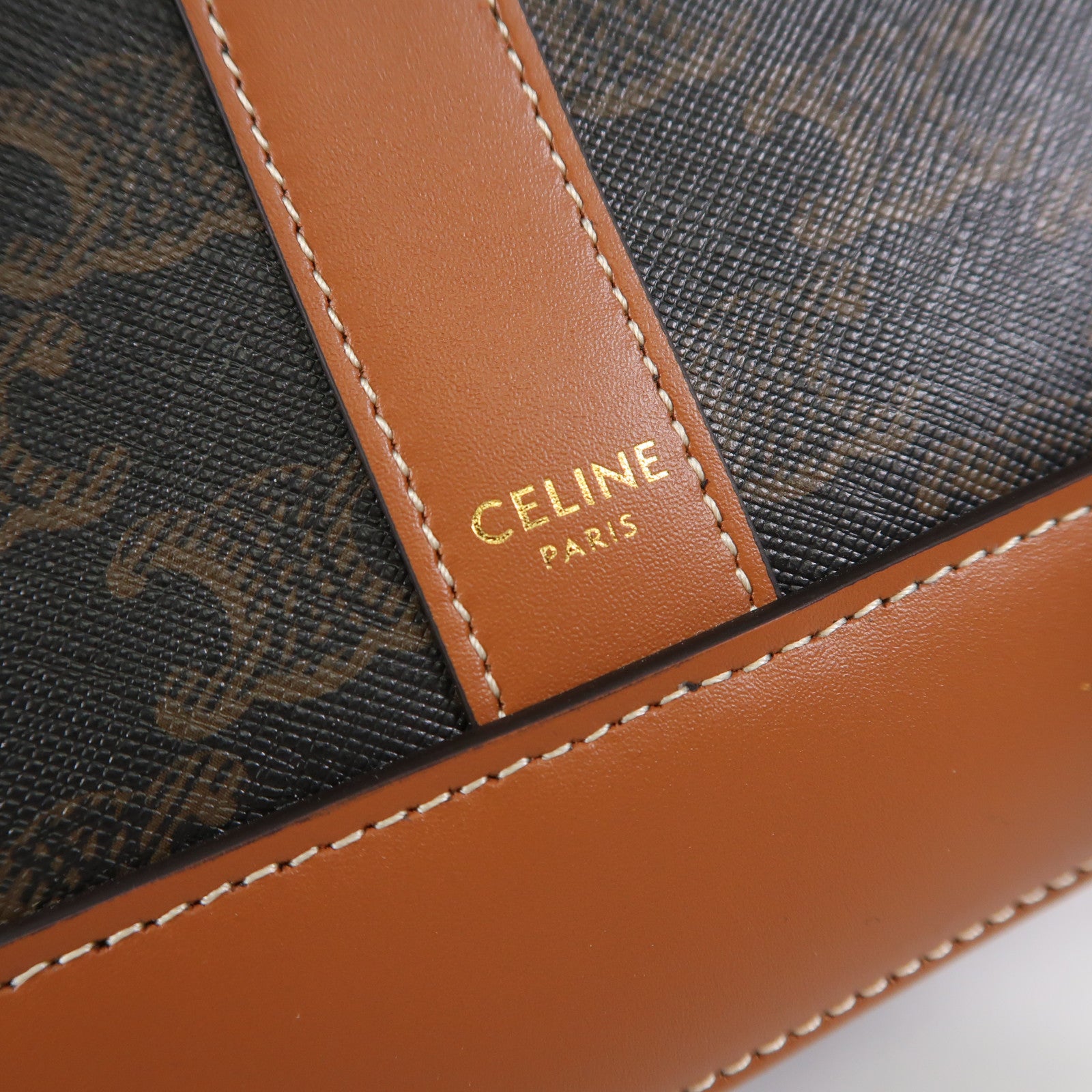 CELINE 塗層帆布Small Bucket金扣肩背袋