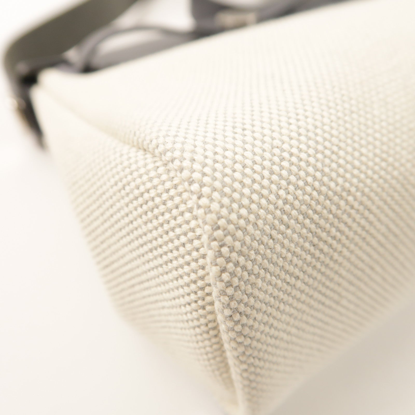 HERMES Toile H帆布/Vache Hunter皮革Mini Herbag銀扣肩背袋Ardoise