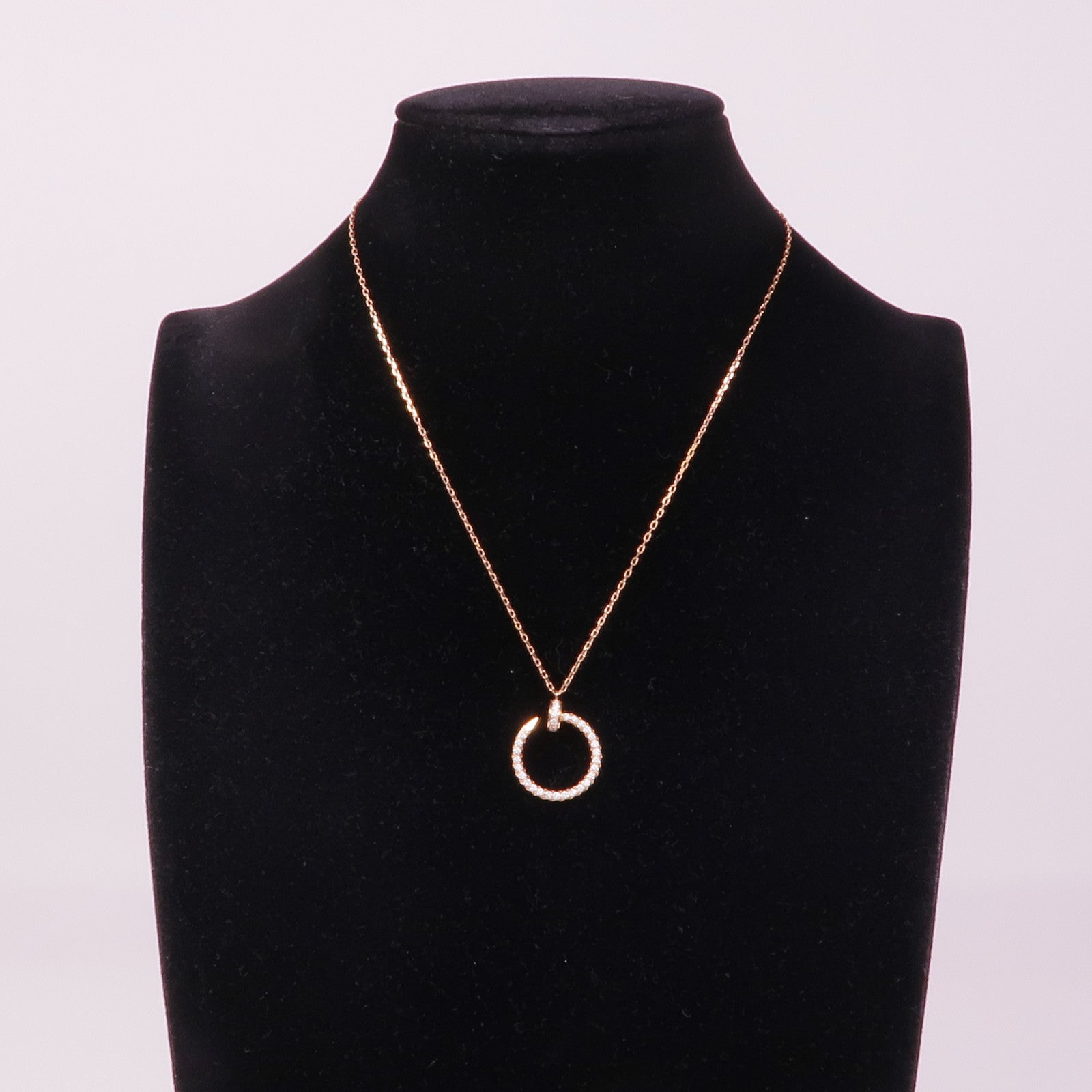 CARTIER 18K玫瑰金Juste Un Clou Diamond Necklace鑽石項鍊