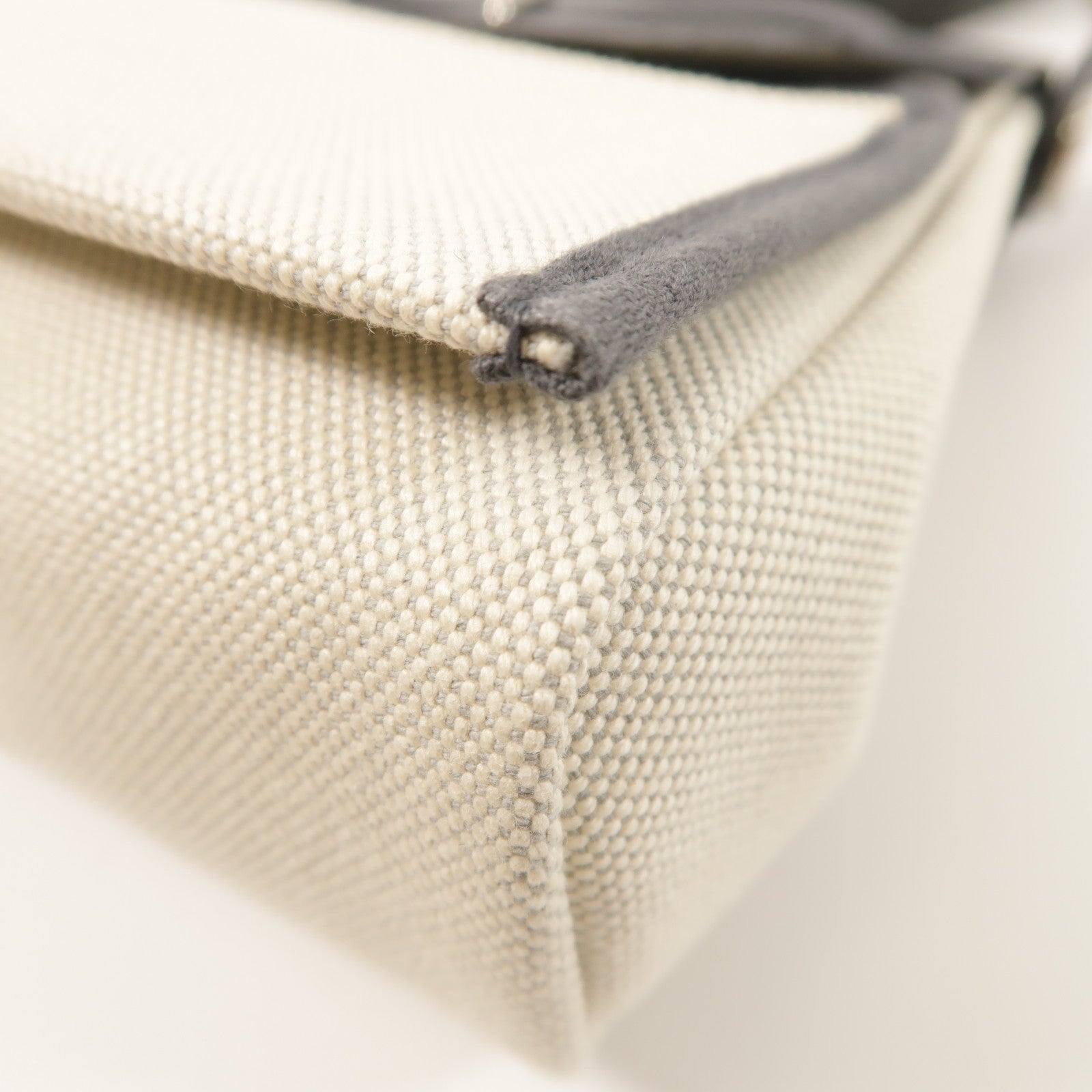 HERMES Toile H帆布/Vache Hunter皮革Mini Herbag銀扣肩背袋Ardoise
