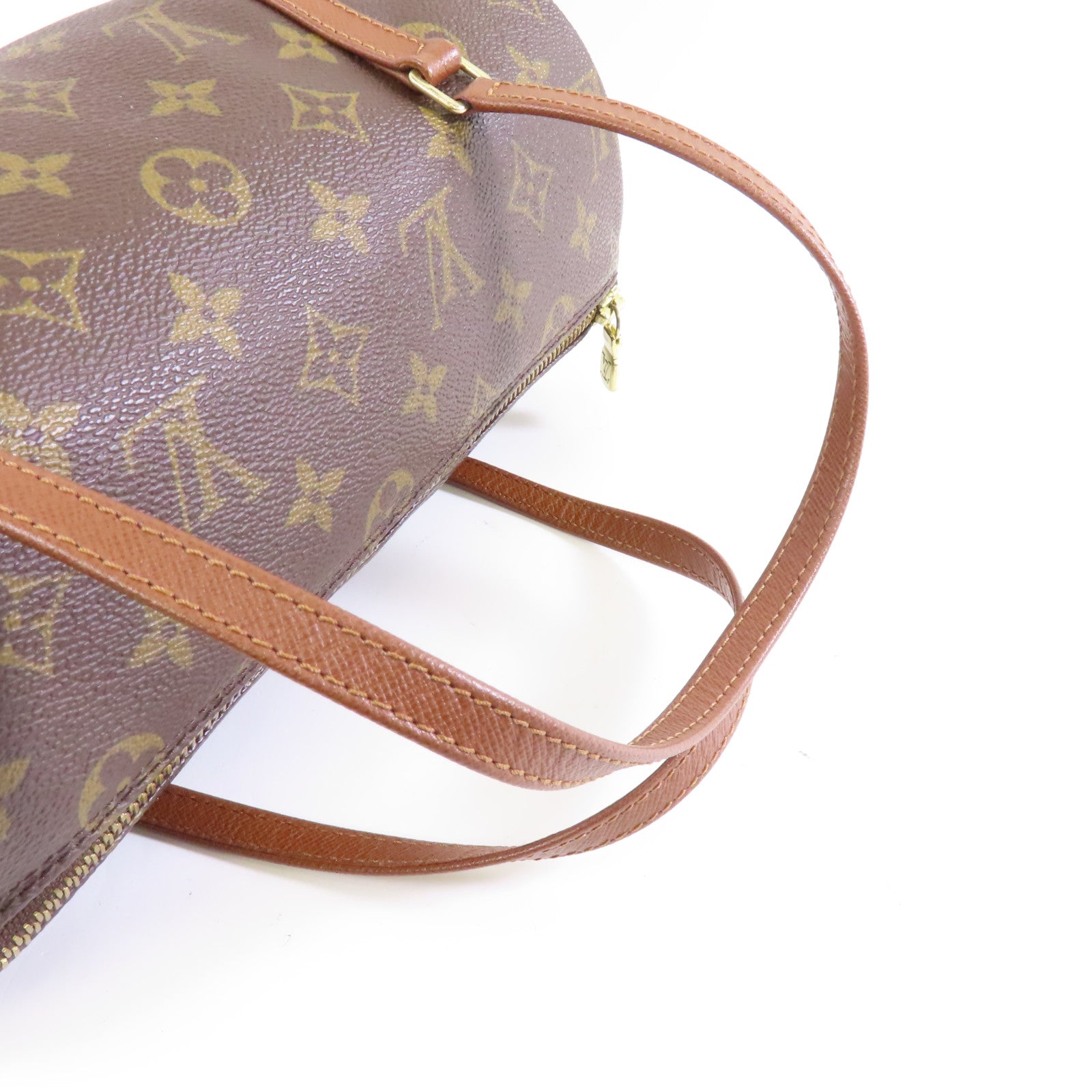 LOUIS VUITTON Monogram Papillon PM金扣手挽袋啡色