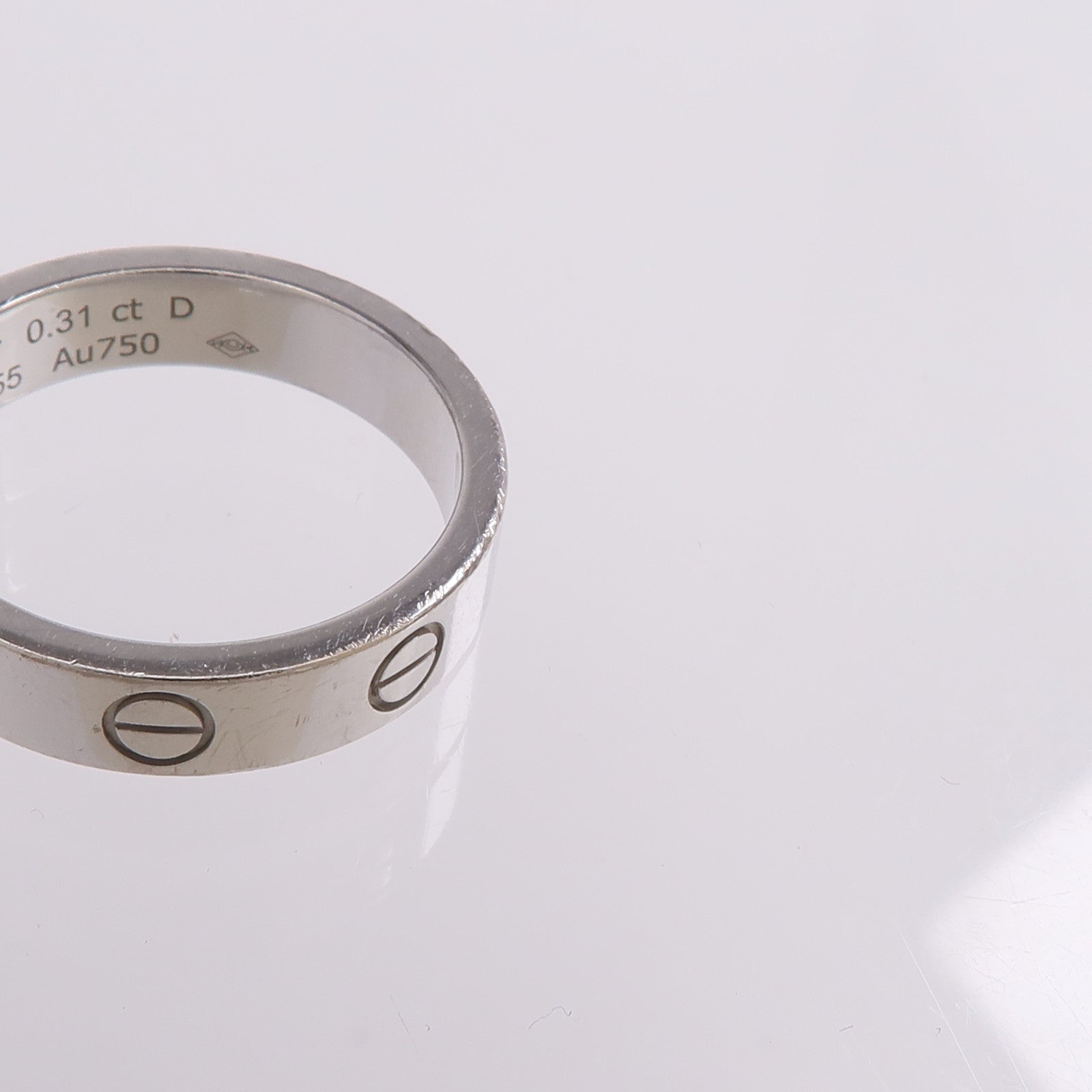 CARTIER 18K白金Love Solitaire Brilliant Cut Diamond Ring鑽石戒指