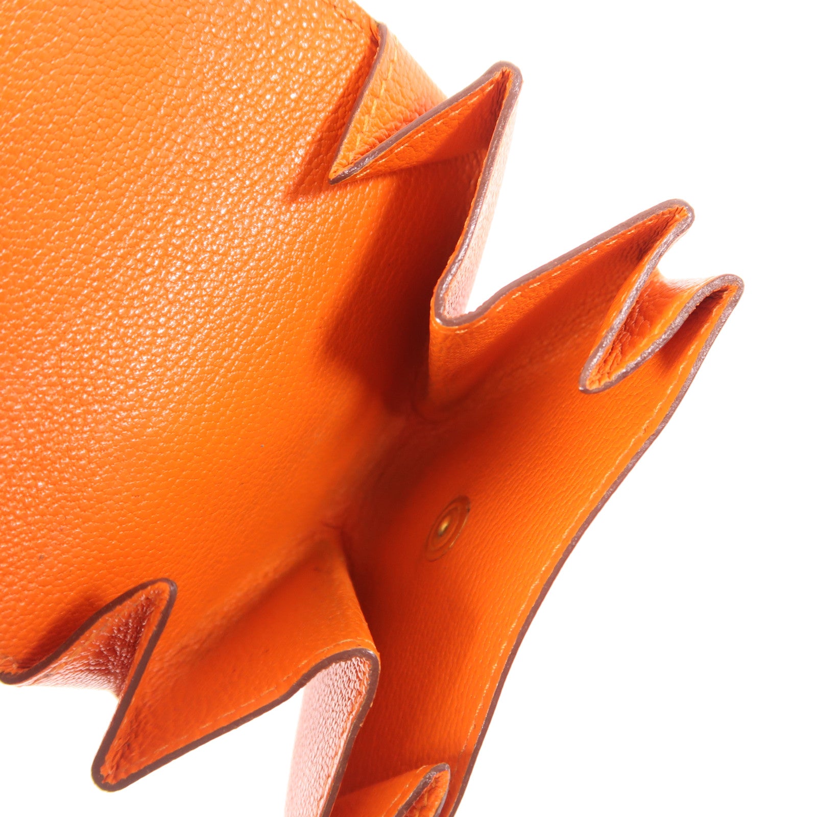 HERMES Chevre皮革Levain Quatre金扣零錢包