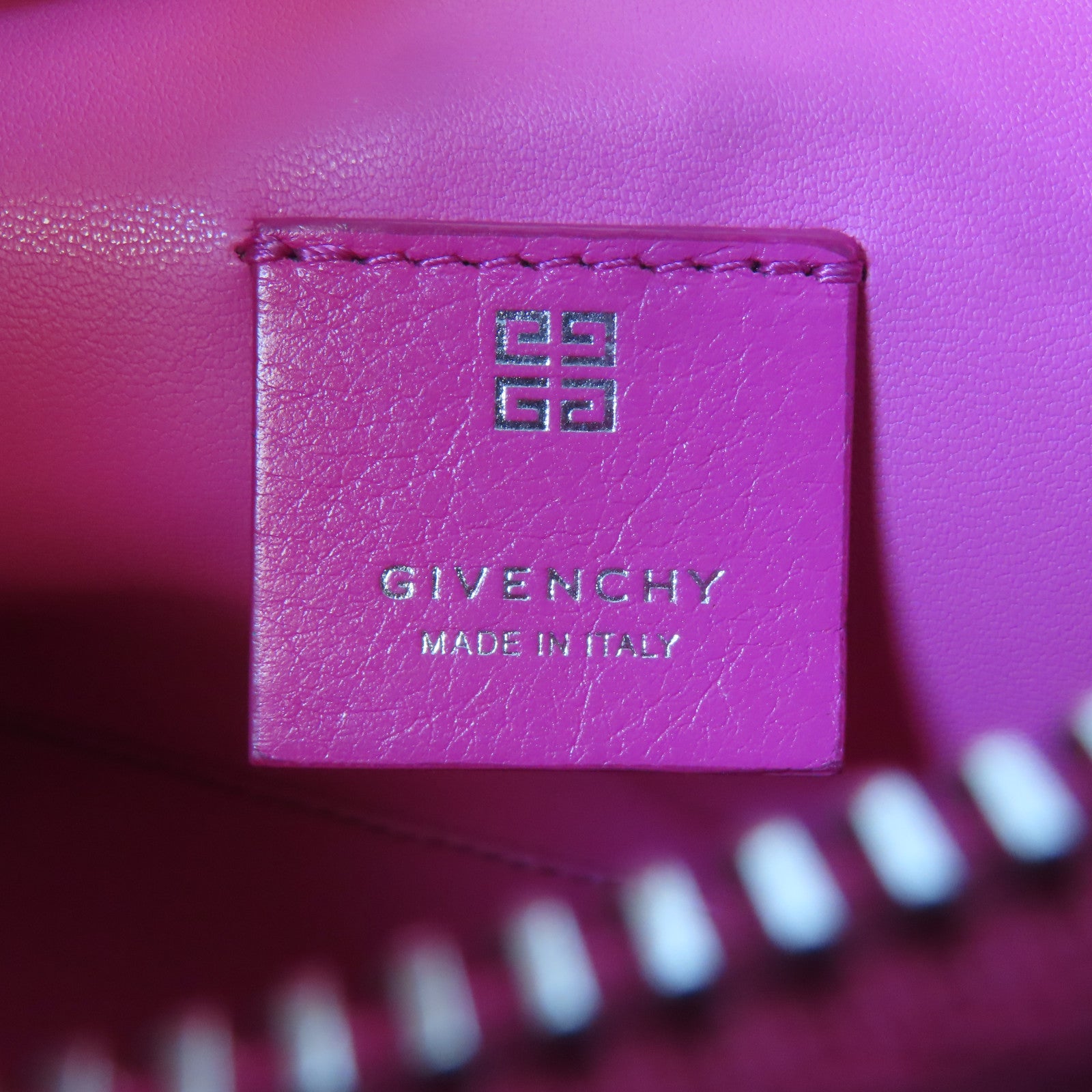GIVENCHY 牛皮皮革Small Moon Cut Out Bag銀扣鏈帶手挽肩背兩用袋粉紅色