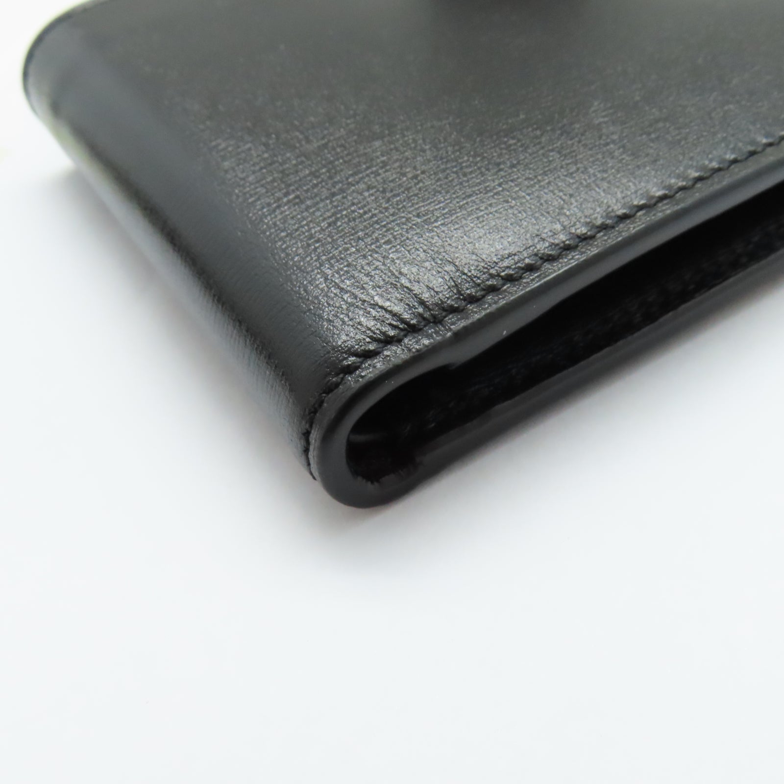 YVES SAINT LAURENT 牛皮皮革Wallet金扣錢包黑色