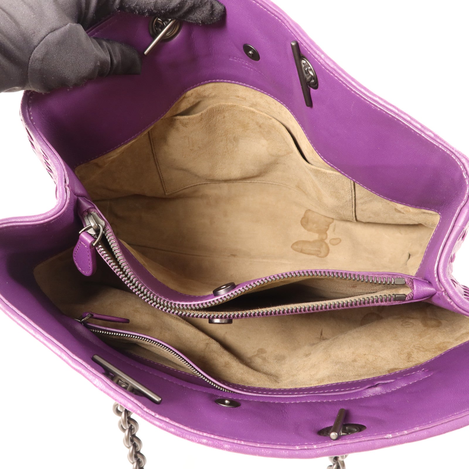 BOTTEGA VENETA 羊皮皮革Shoulder Bag鏈帶肩背袋