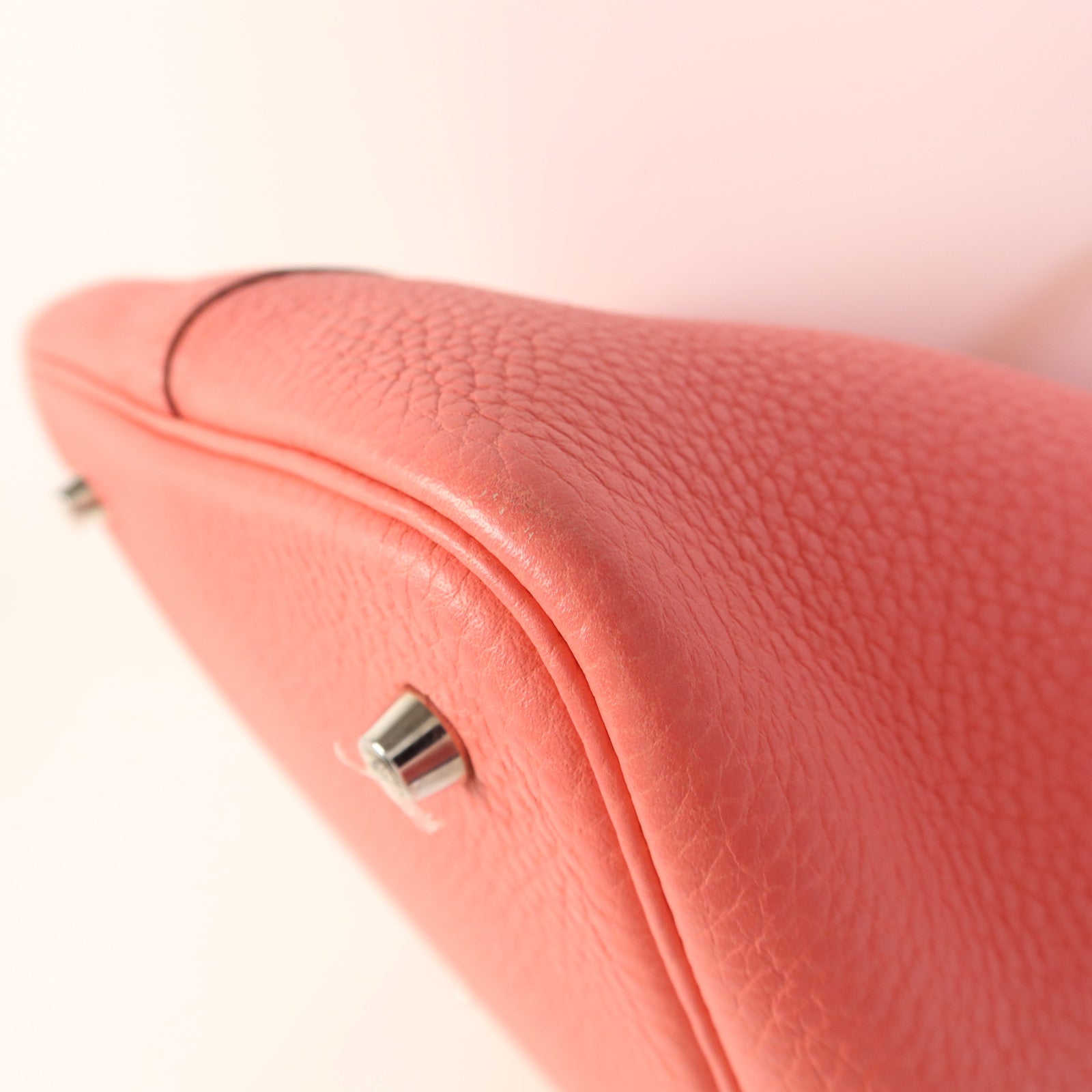 HERMES 【激減優惠】Clemence皮革Picotin MM銀扣手挽袋Rose Azalee