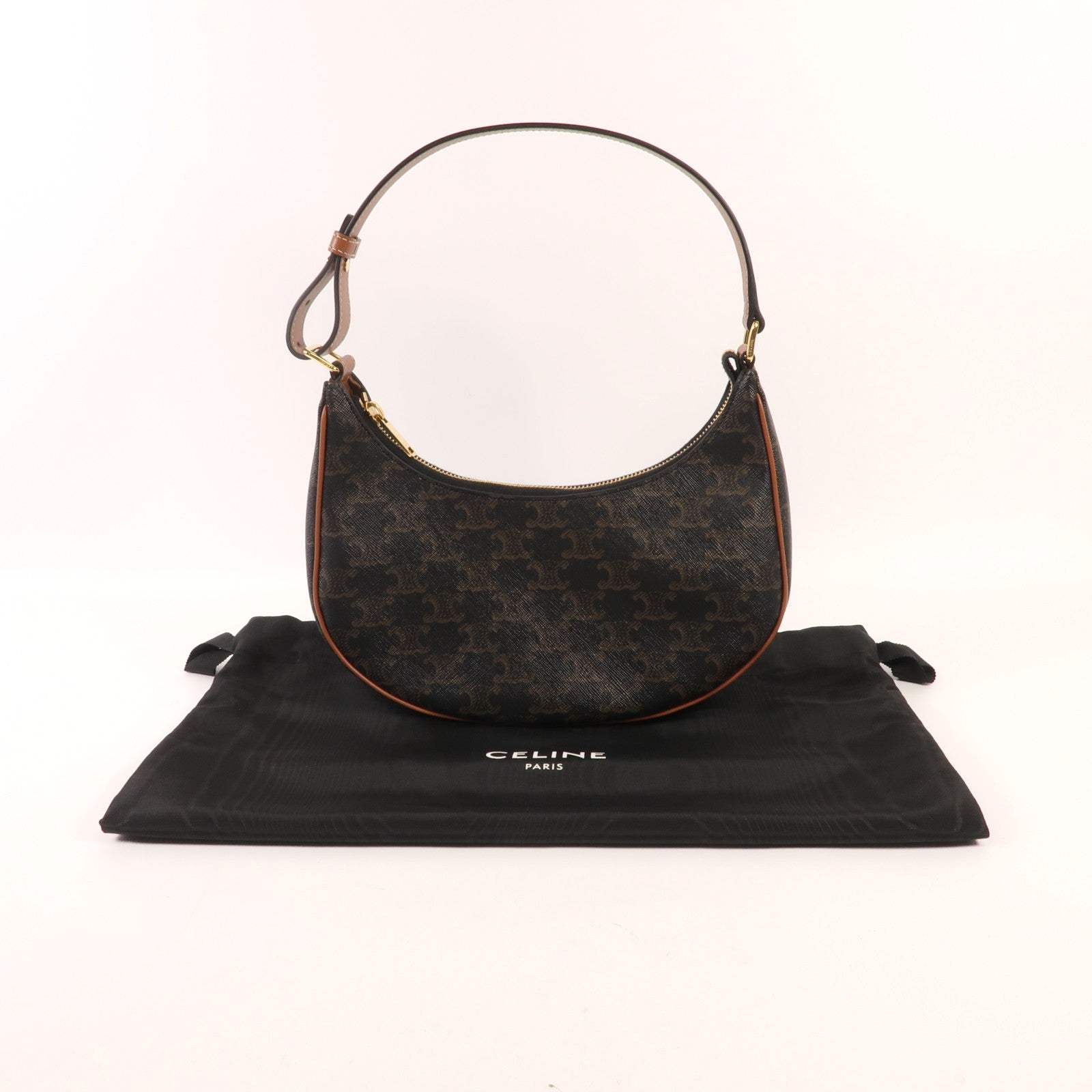 CELINE 塗層帆布Ava金扣肩背袋