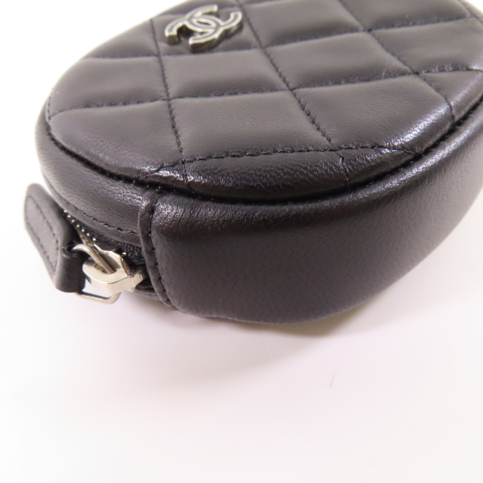 CHANEL 羊皮皮革Coin Case銀扣零錢包