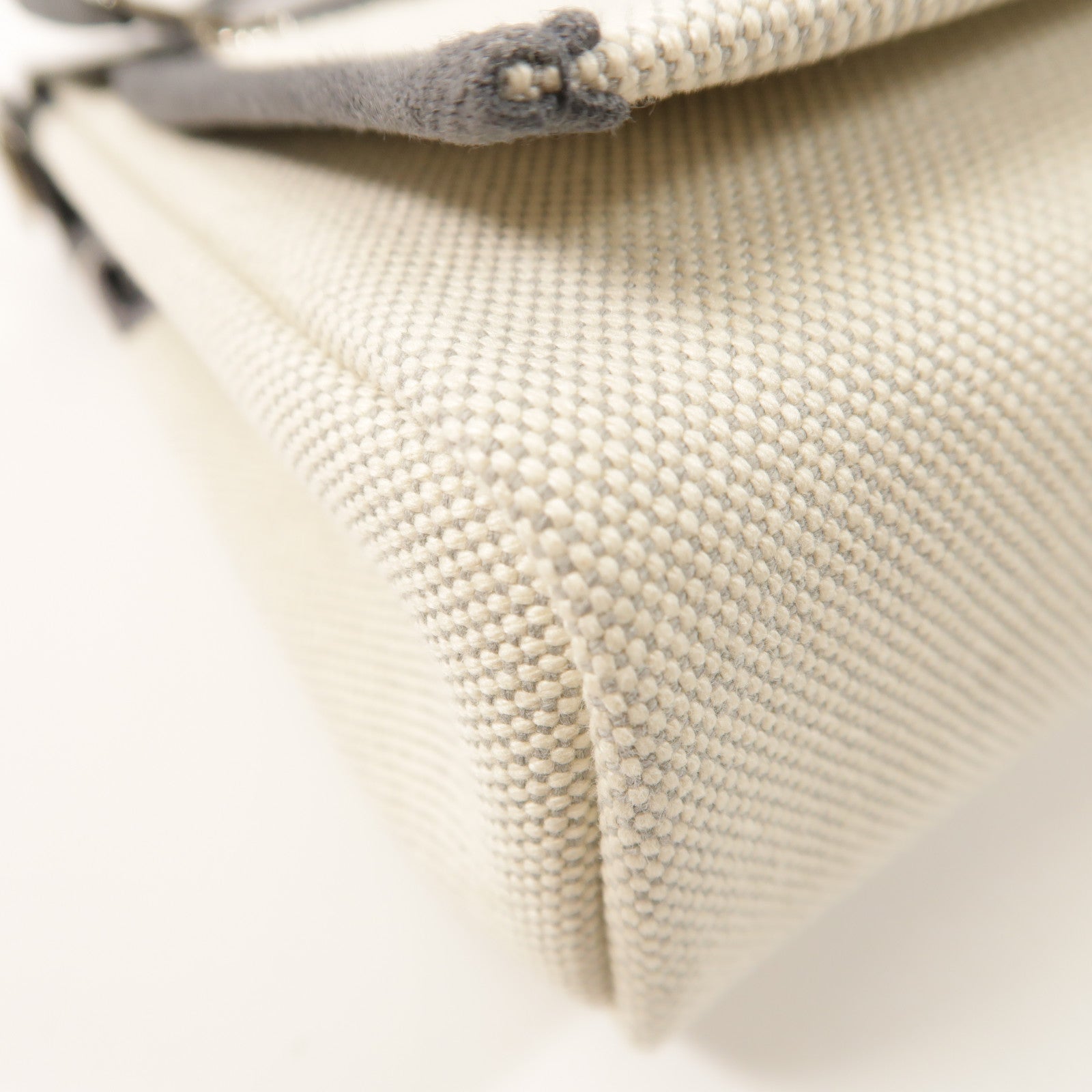 HERMES Toile H帆布/Vache Hunter皮革Mini Herbag銀扣肩背袋Ardoise