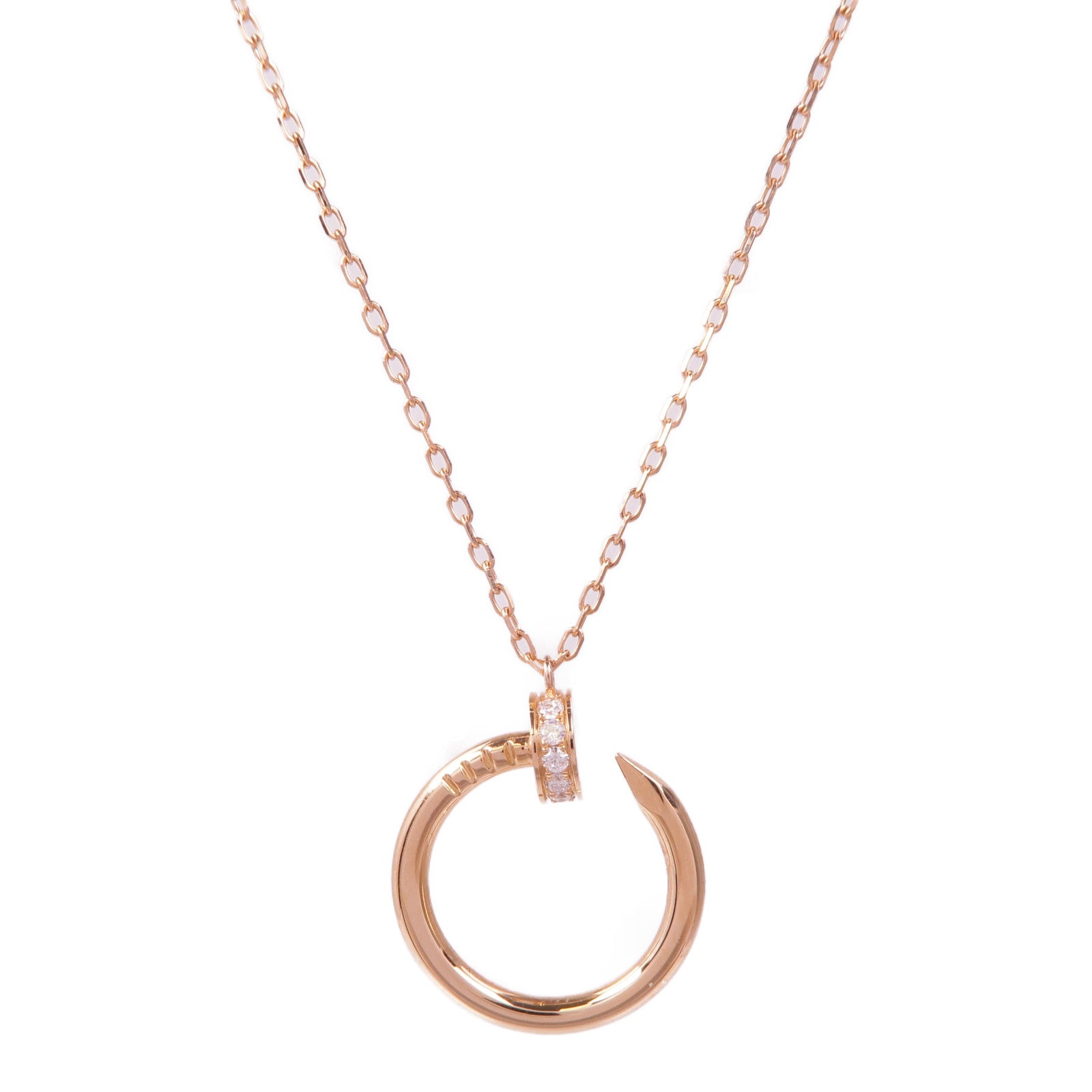 CARTIER 18K玫瑰金Juste Un Clou Diamond Necklace鑽石項鍊