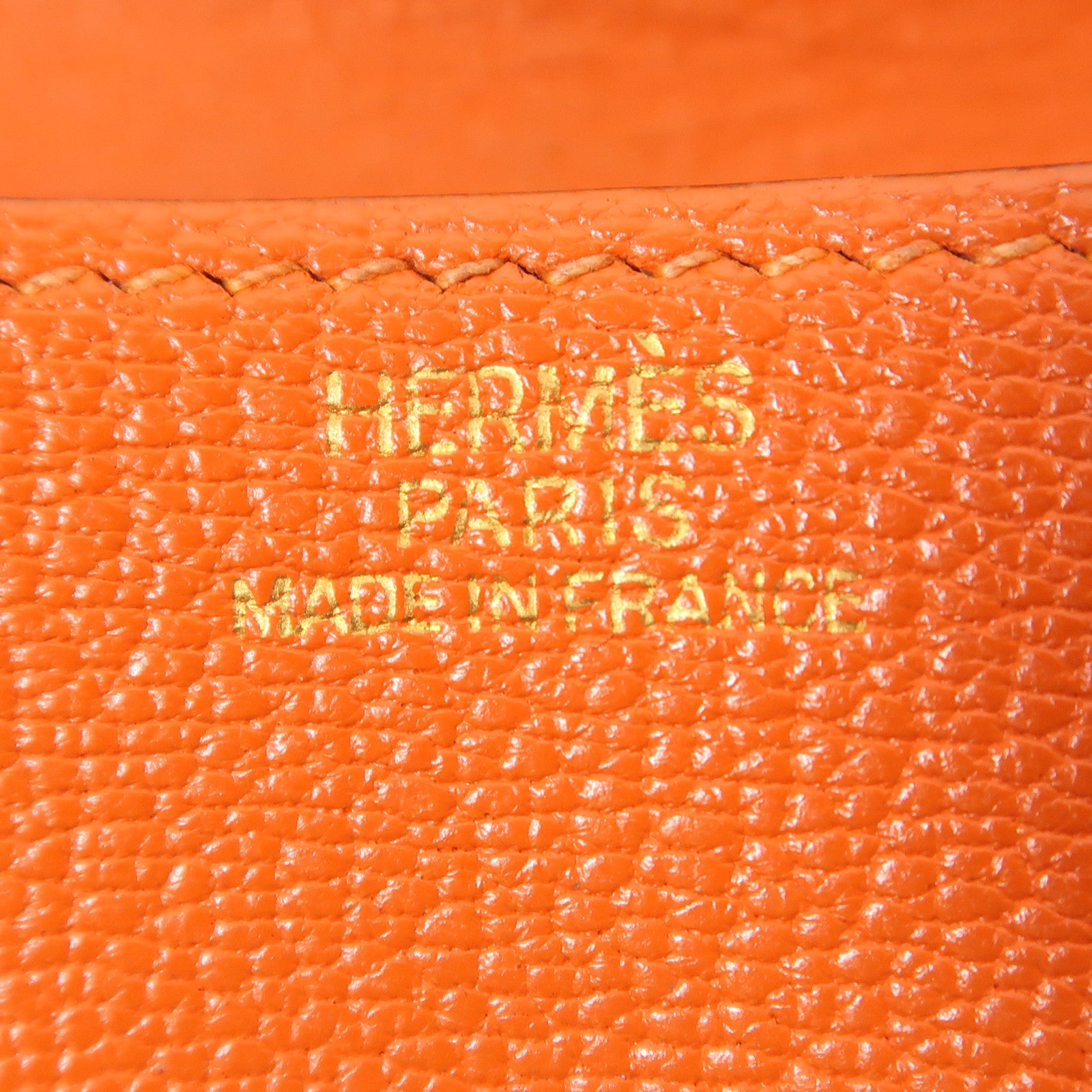 HERMES Chevre皮革Levain Quatre金扣零錢包