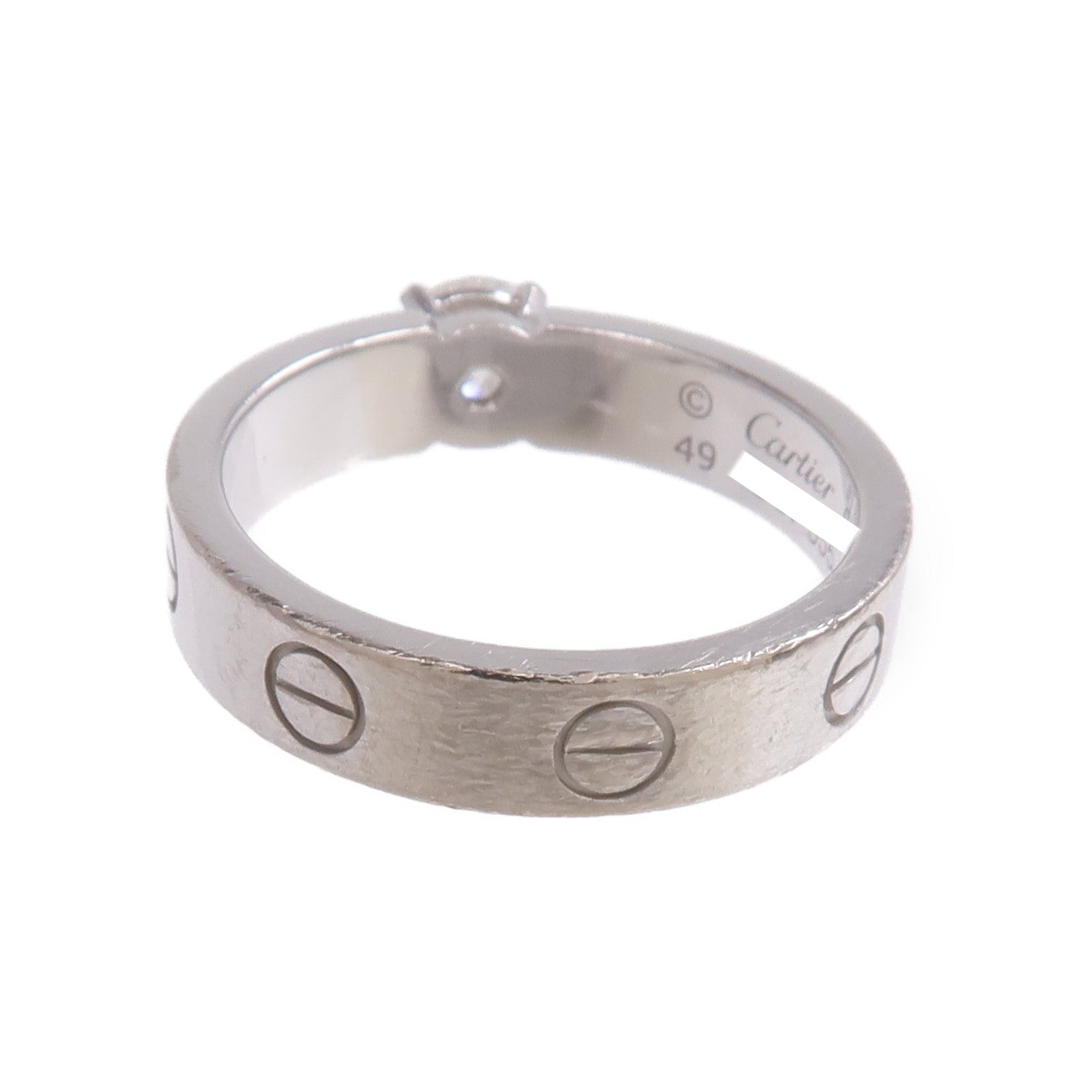 CARTIER 18K白金Love Solitaire Brilliant Cut Diamond Ring鑽石戒指