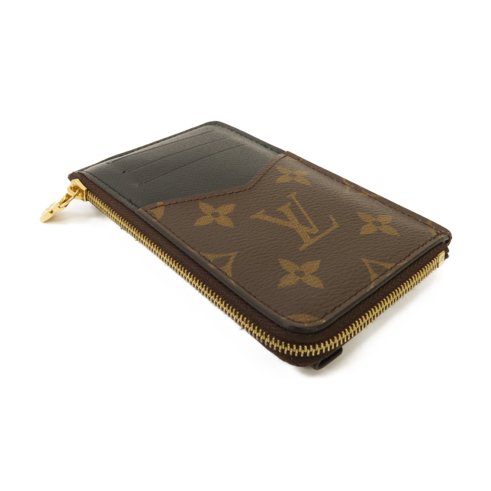 LOUIS VUITTON Monogram Recto Verso金扣卡片套啡色