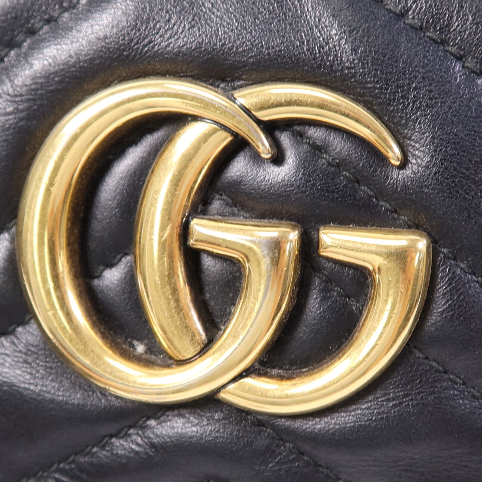 GUCCI 牛皮皮革GG Marmont Small金扣鏈帶肩背袋