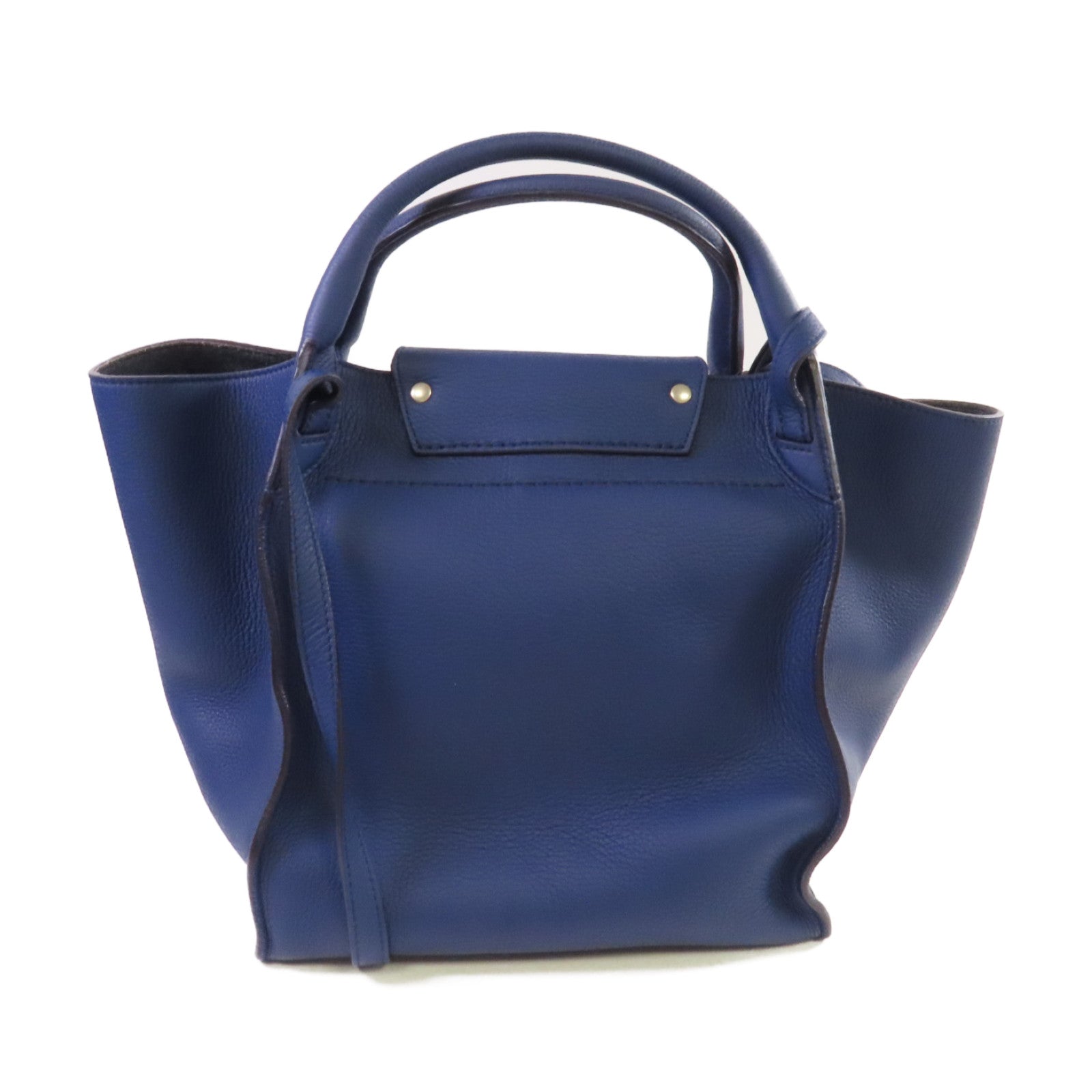 CELINE 【激減優惠】牛皮皮革Small Big Bag With Long Strap銀扣手挽肩背兩用袋藍色