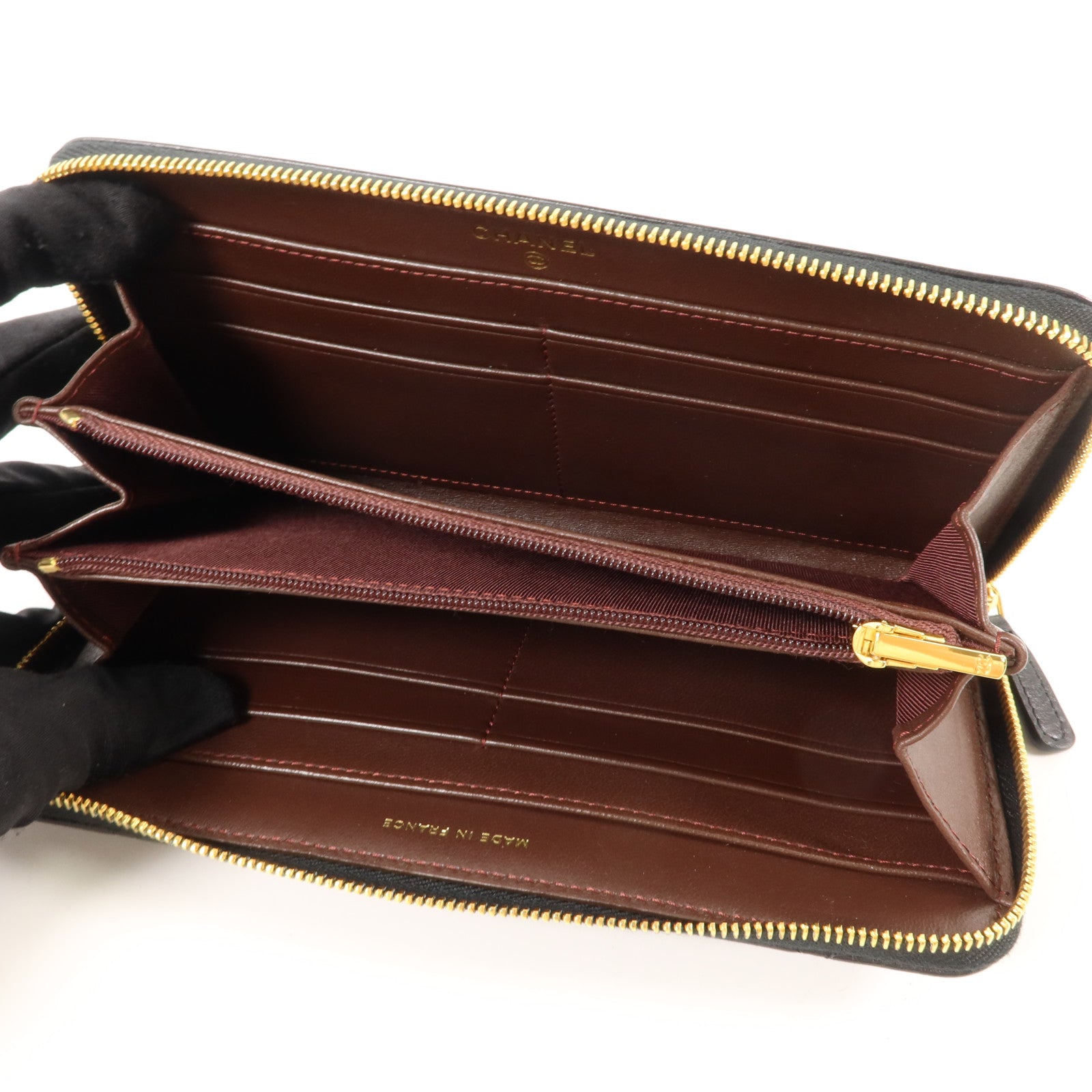 CHANEL 羊皮皮革Zipper Long Wallet長錢包