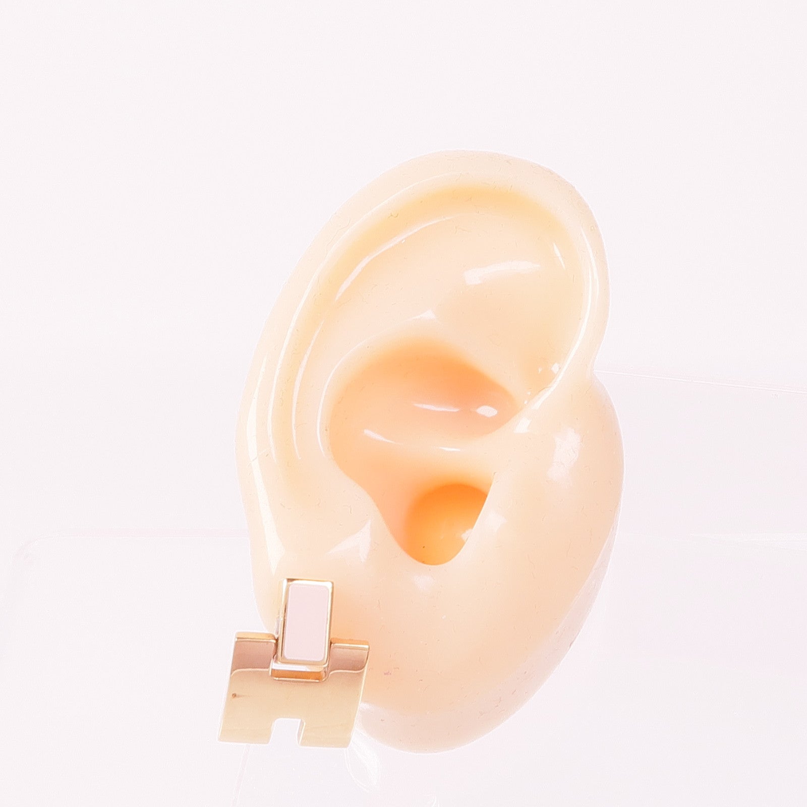 HERMES Earrings Metal Rose Gold/Pink