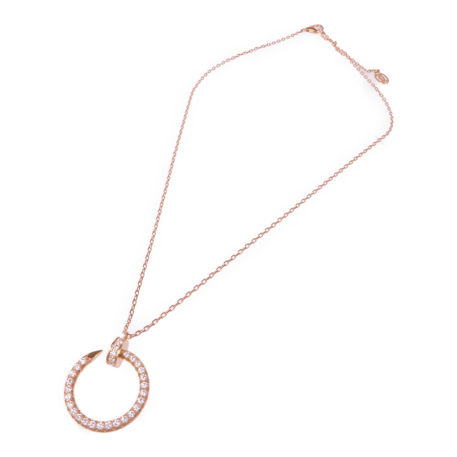 CARTIER 18K玫瑰金Juste Un Clou Diamond Necklace鑽石項鍊