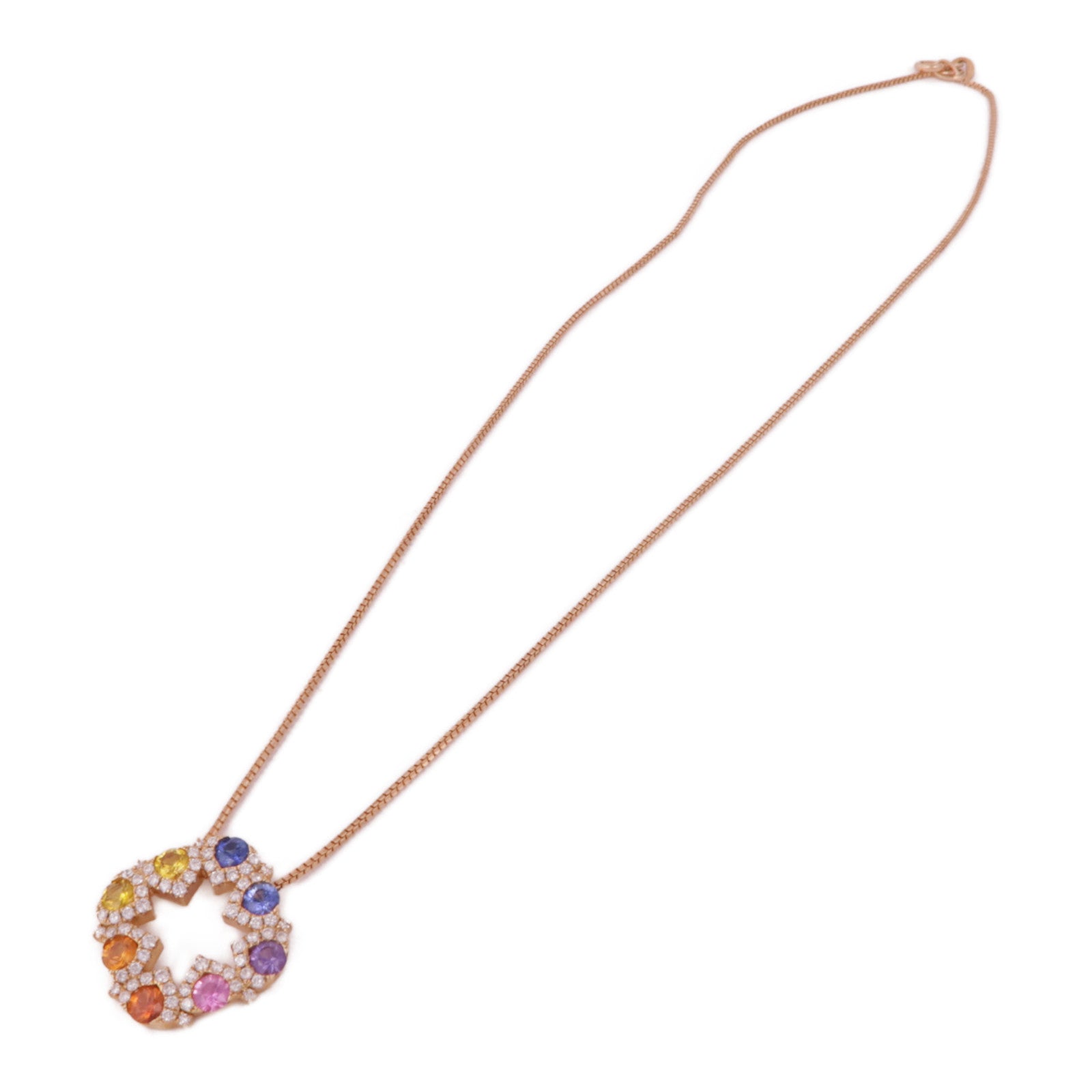 JEWELRY 【激減優惠】18K玫瑰金Sapphire/Diamond Necklace彩色藍寶石/鑽石項鍊