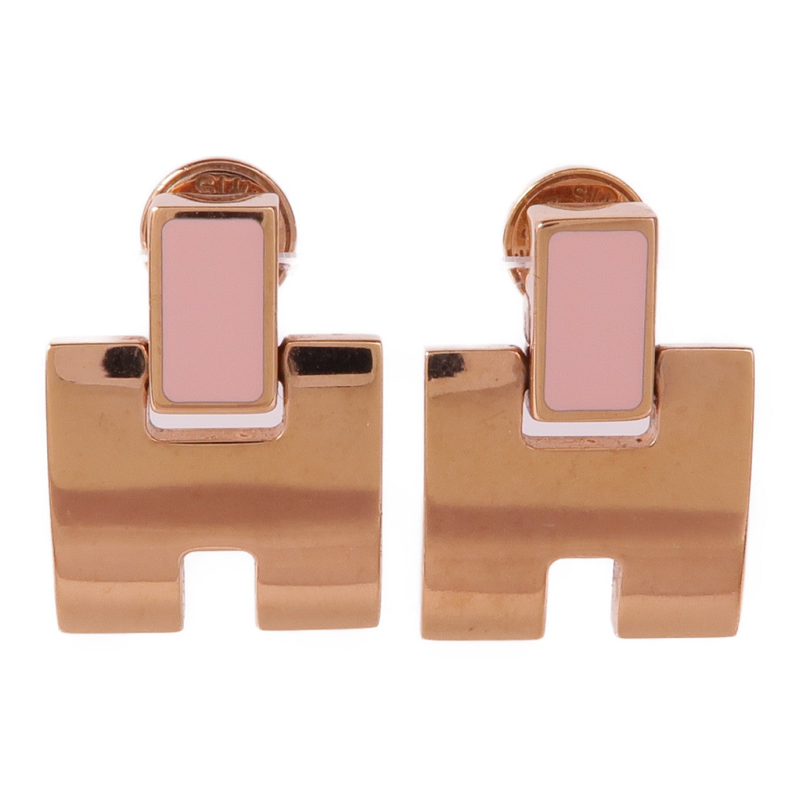 HERMES Earrings Metal Rose Gold/Pink