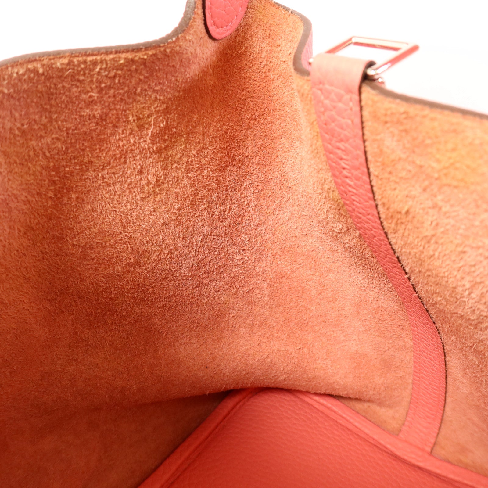 HERMES Clemence皮革Picotin MM銀扣手挽袋Rose Azalee