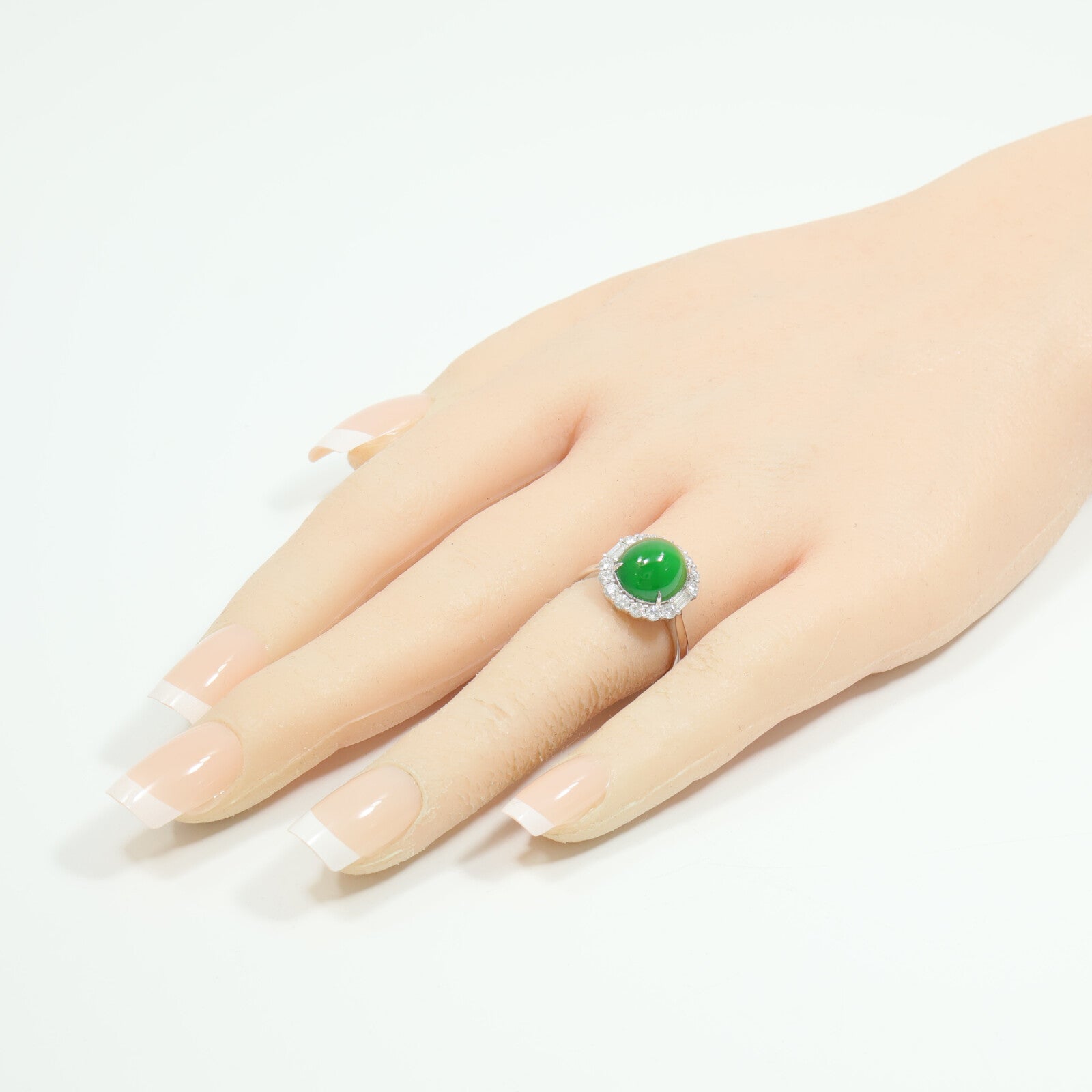 JEWELRY 18K白金Jade Diamond Ring翡翠/鑽石戒指