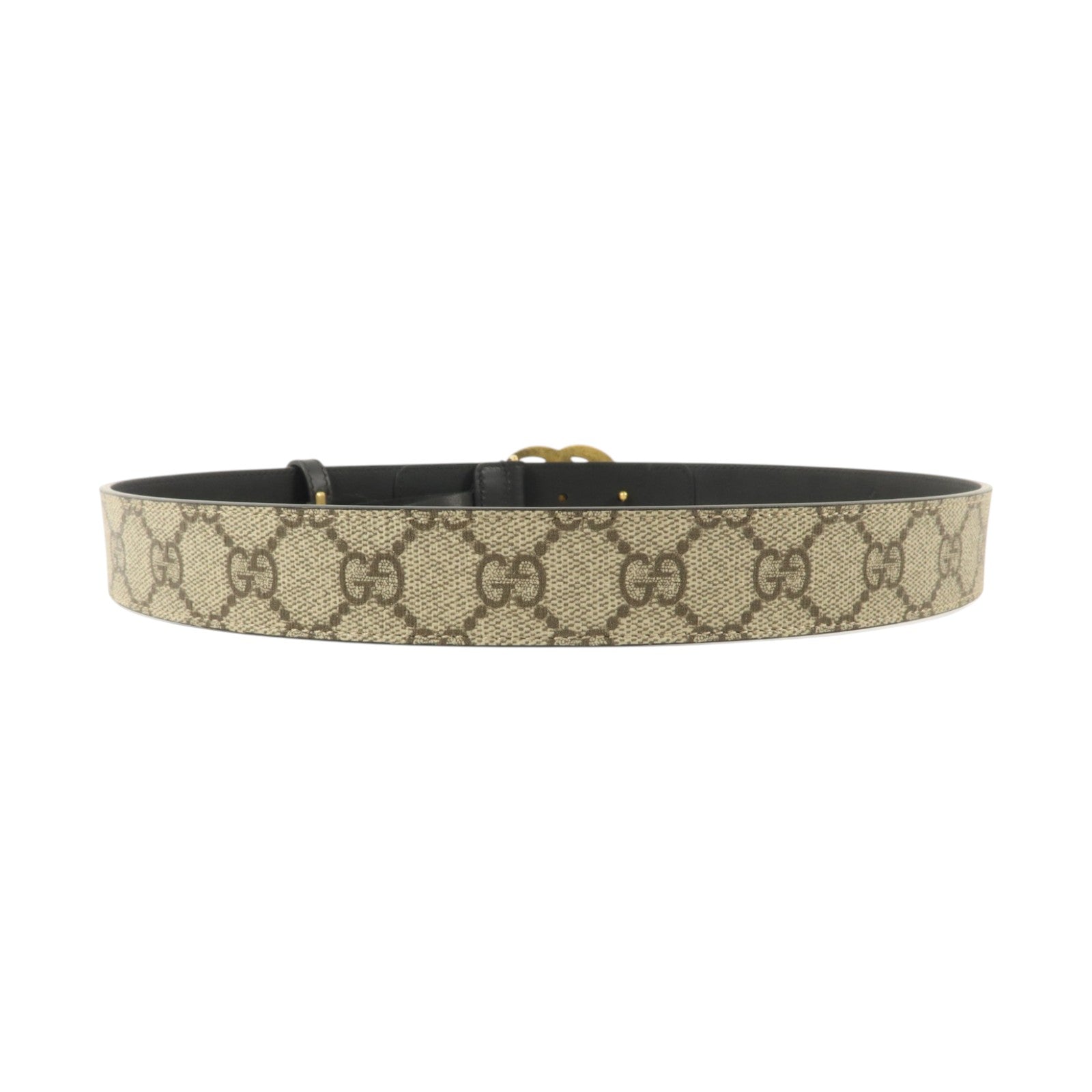 GUCCI 塗層帆布/牛皮皮革GG Marmont Belt 80cm金扣皮帶