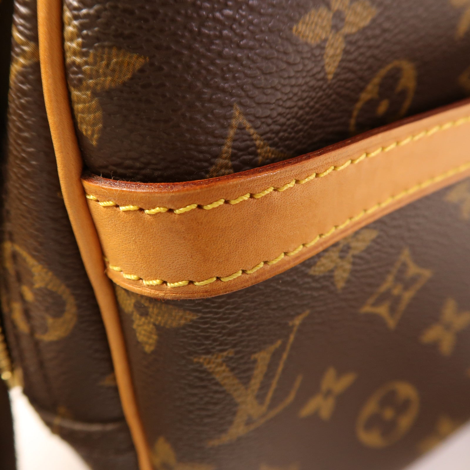 LOUIS VUITTON Monogram Reporter PM金扣肩背袋棕色