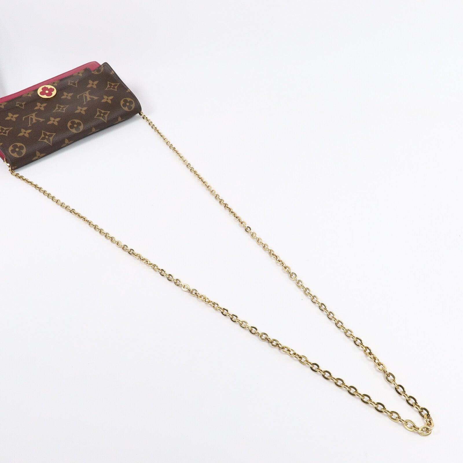 LOUIS VUITTON Monogram Portefeuille Flore鏈帶肩背袋