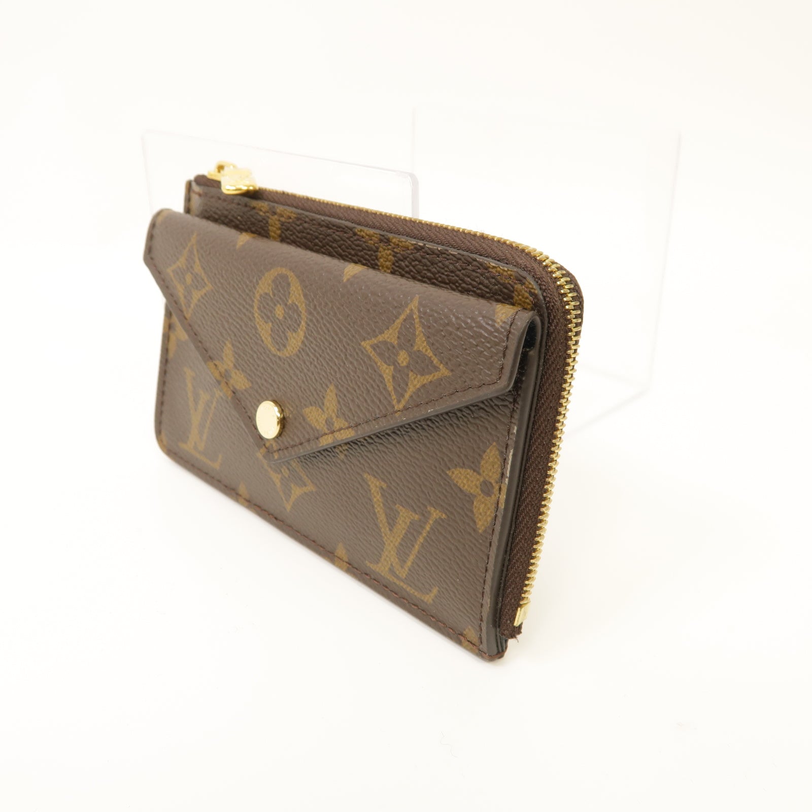 LOUIS VUITTON Monogram Recto Verso金扣卡片套啡色