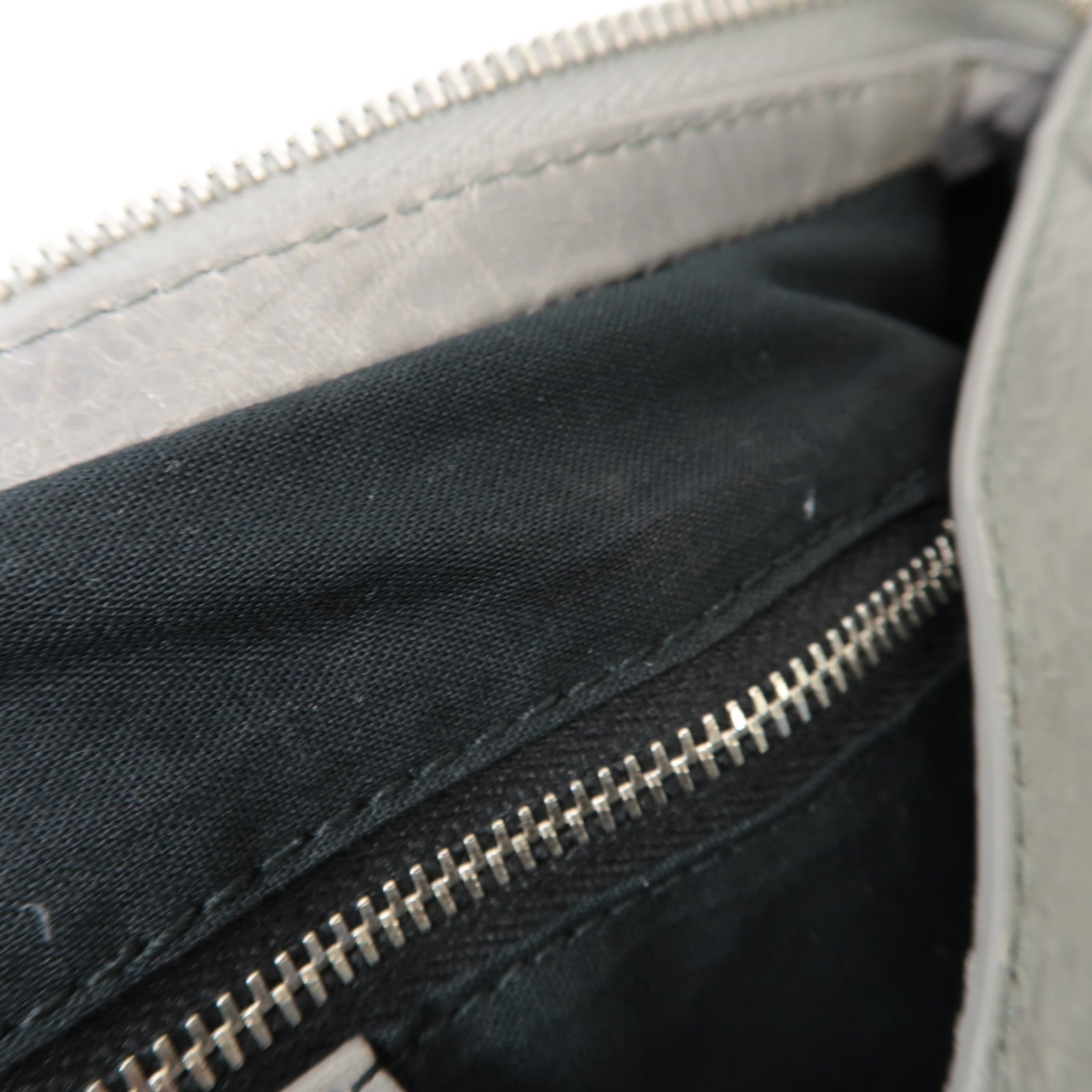 BALENCIAGA 牛皮皮革Giant City Bag銀扣手挽肩背兩用袋灰色