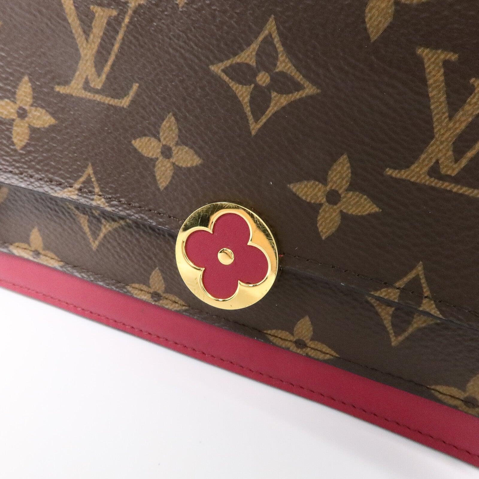 LOUIS VUITTON Monogram Portefeuille Flore鏈帶肩背袋