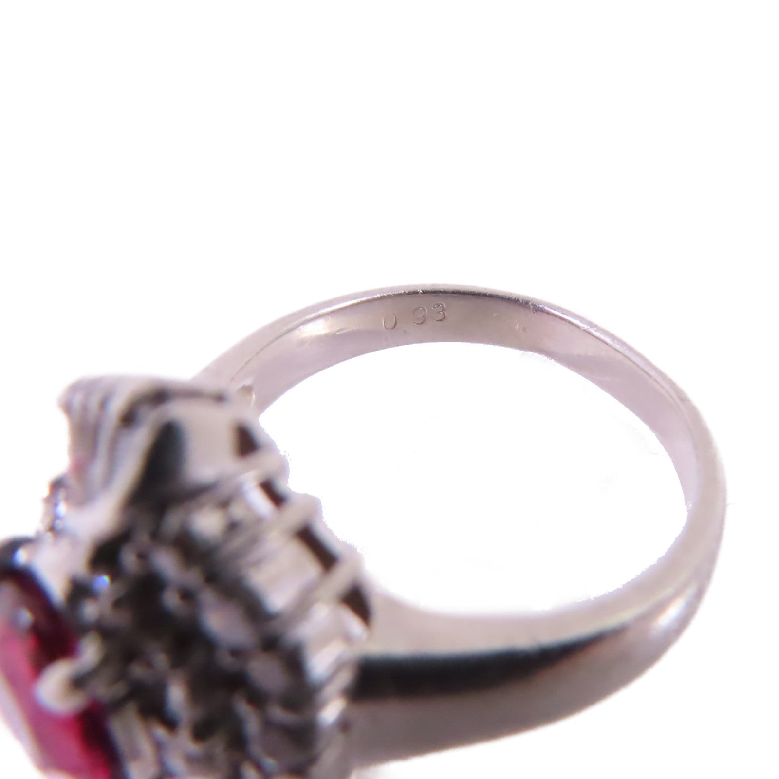 Jewelry Ruby Diamond Ring US#5.5 PT900 Platinum