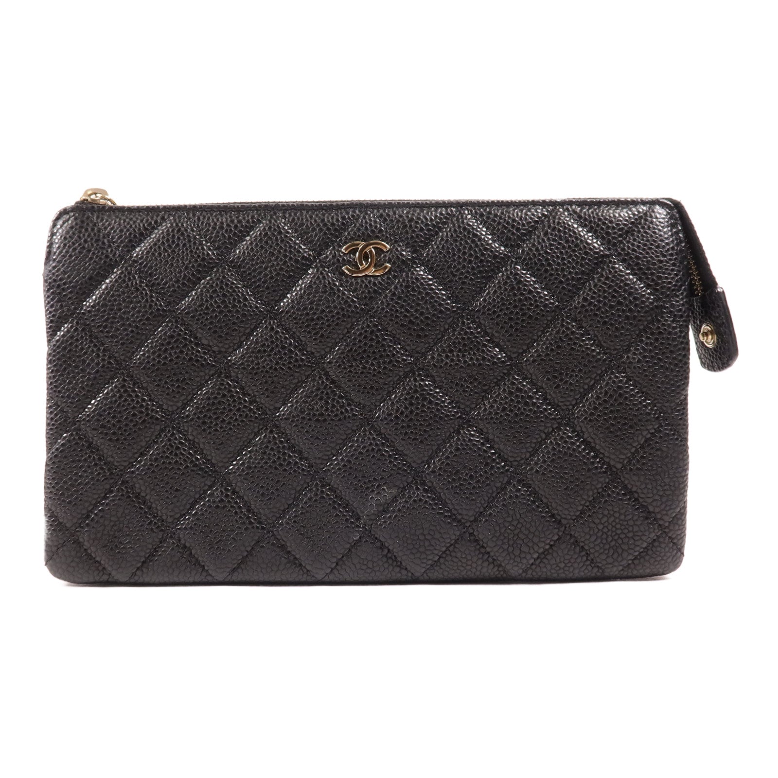 CHANEL 牛皮皮革Pouch Wallet金扣手拿包