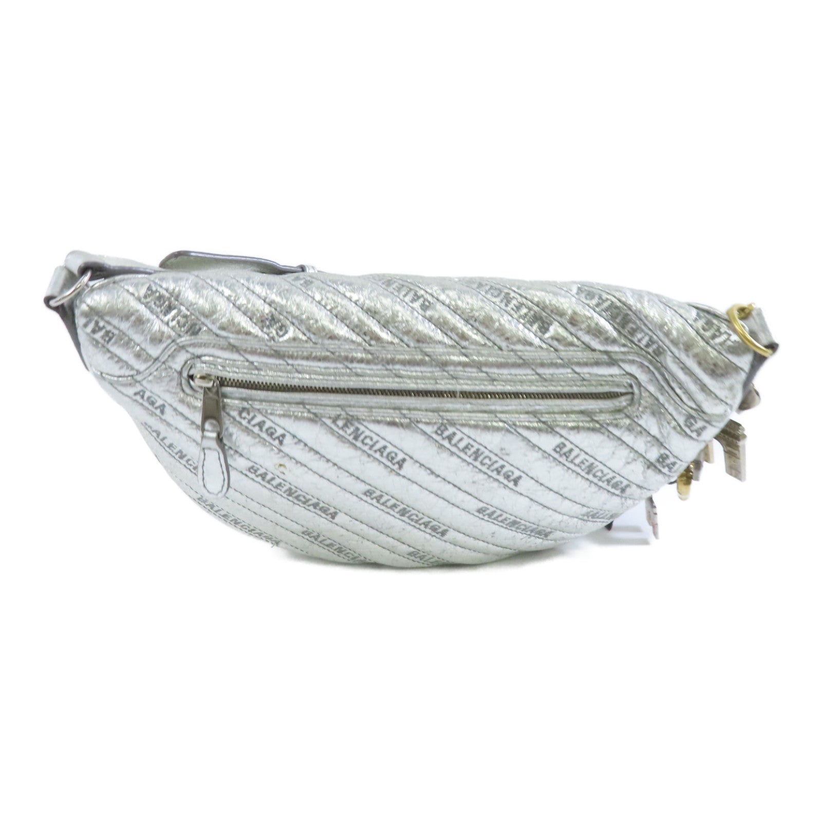 BALENCIAGA 【激減優惠】牛皮皮革Belt/Waist Bag金扣/銀扣腰包銀色