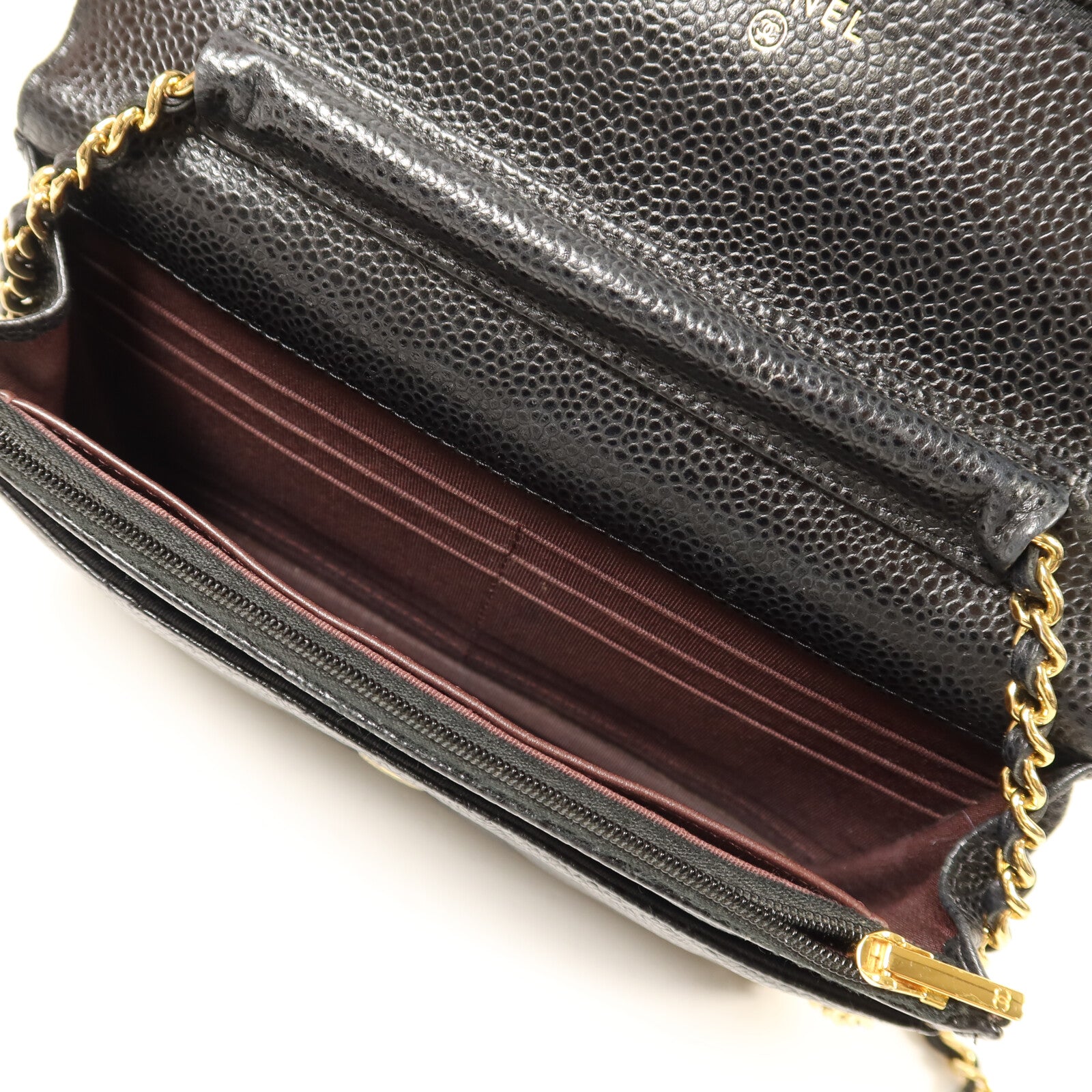 CHANEL 牛皮皮革WOC Wallet On Chain金扣鏈帶肩背袋