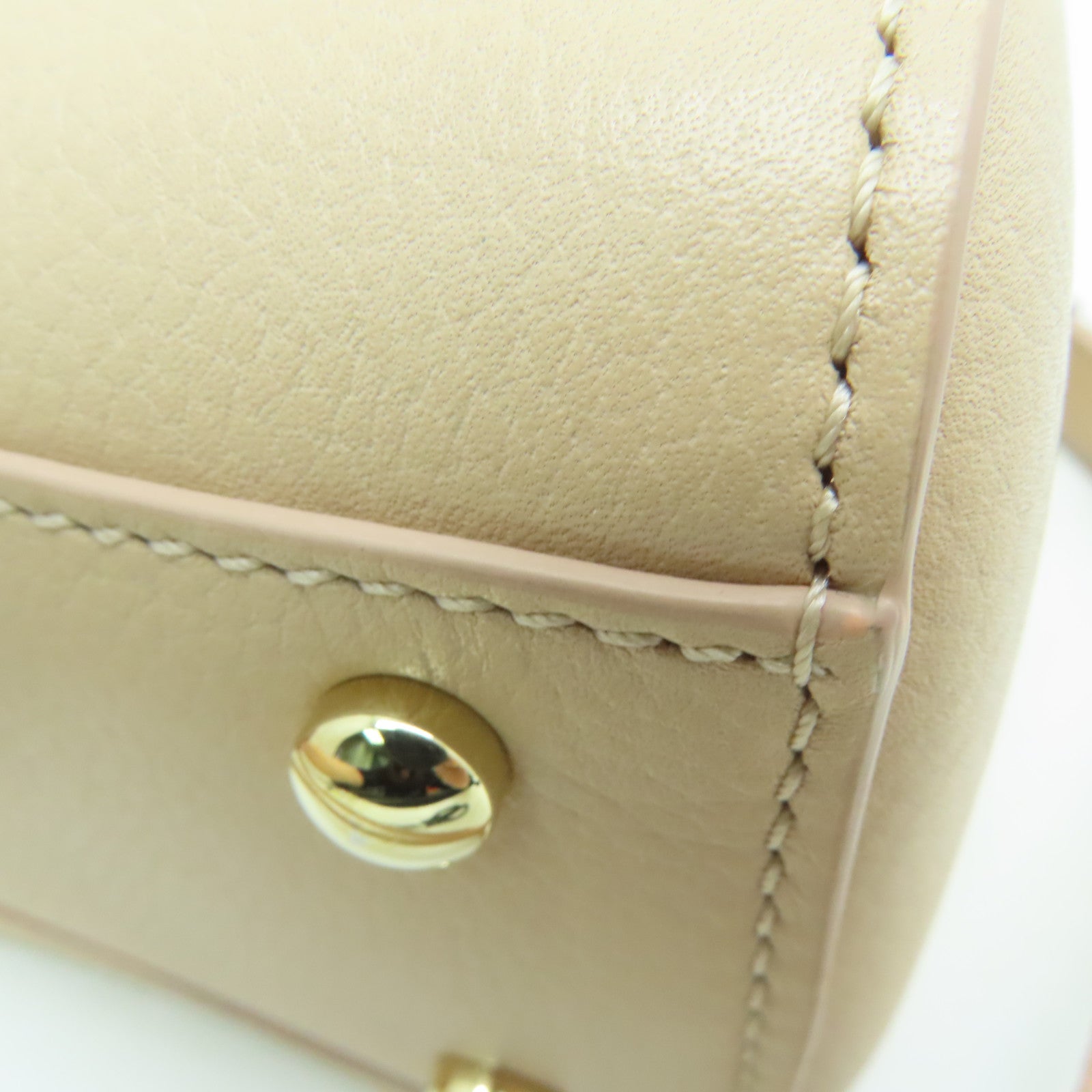 CHANEL Caviar皮革2Way Shoulder金扣手挽肩背两用袋米色い