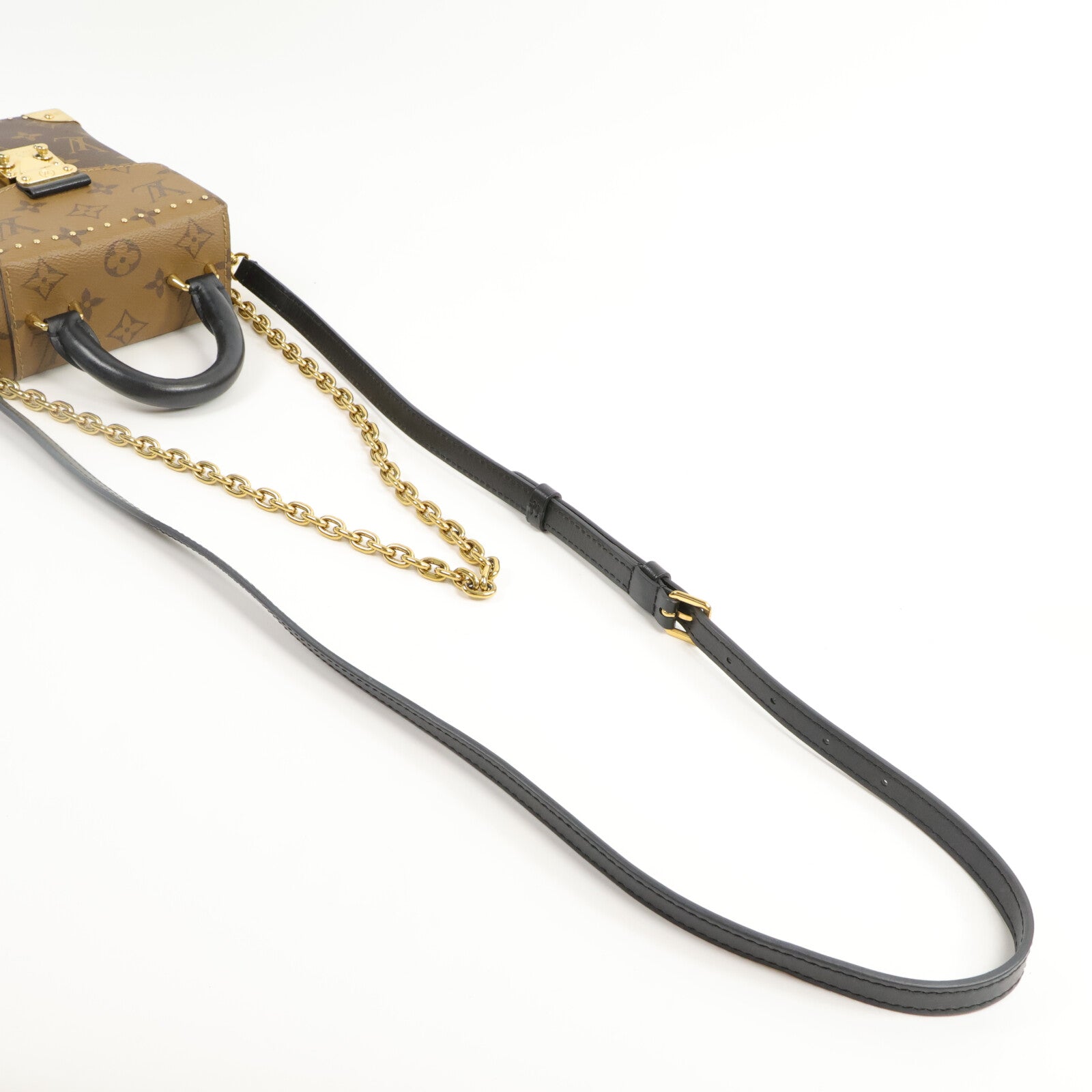 LOUIS VUITTON Monogram/Monogram Reverse Camera Box鏈帶手挽肩背兩用袋