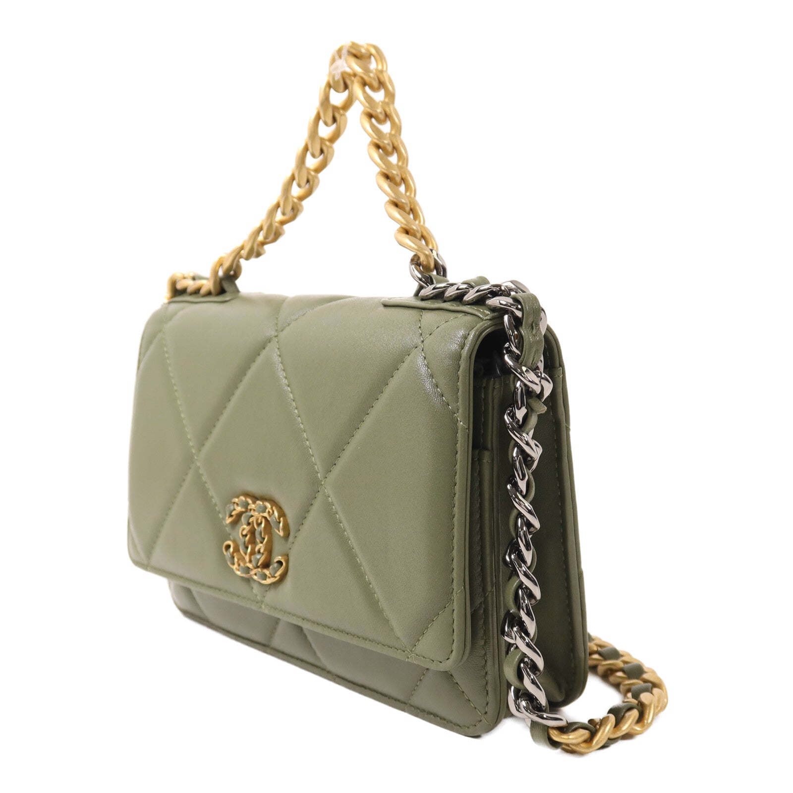 CHANEL 羊皮皮革Chanel 19 Wallet On Chain鏈帶肩背袋