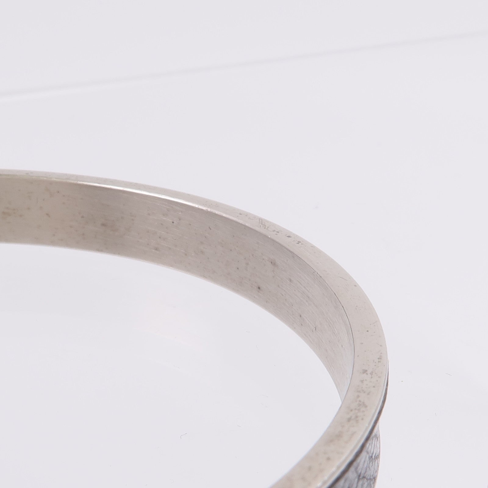 HERMES 金屬/Madame皮革H Lock Cadena Bangle手鐲Noir