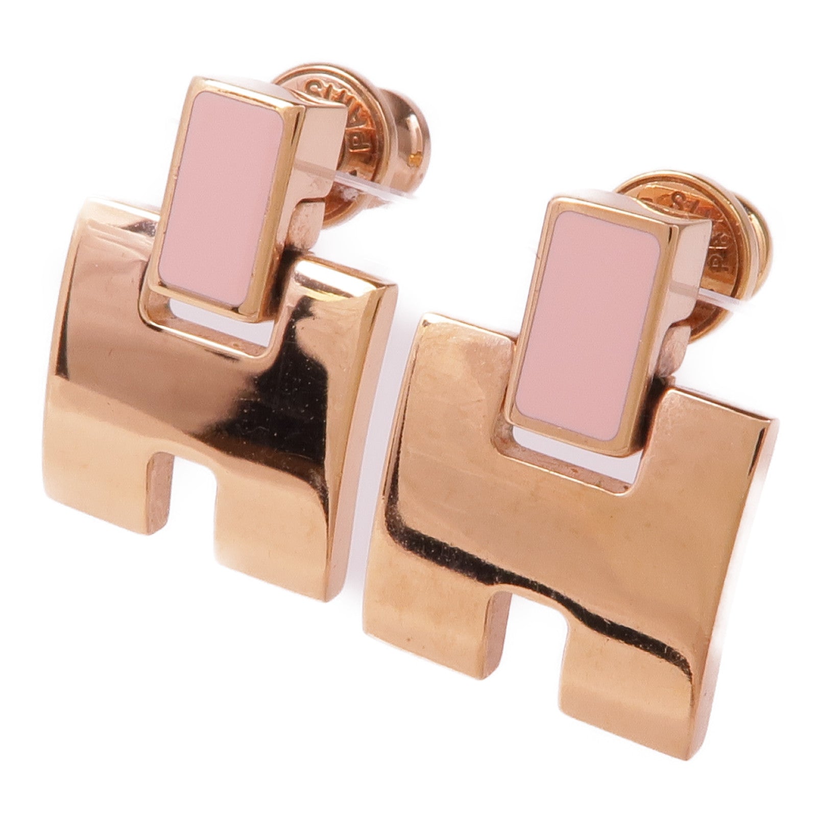 HERMES Earrings Metal Rose Gold/Pink