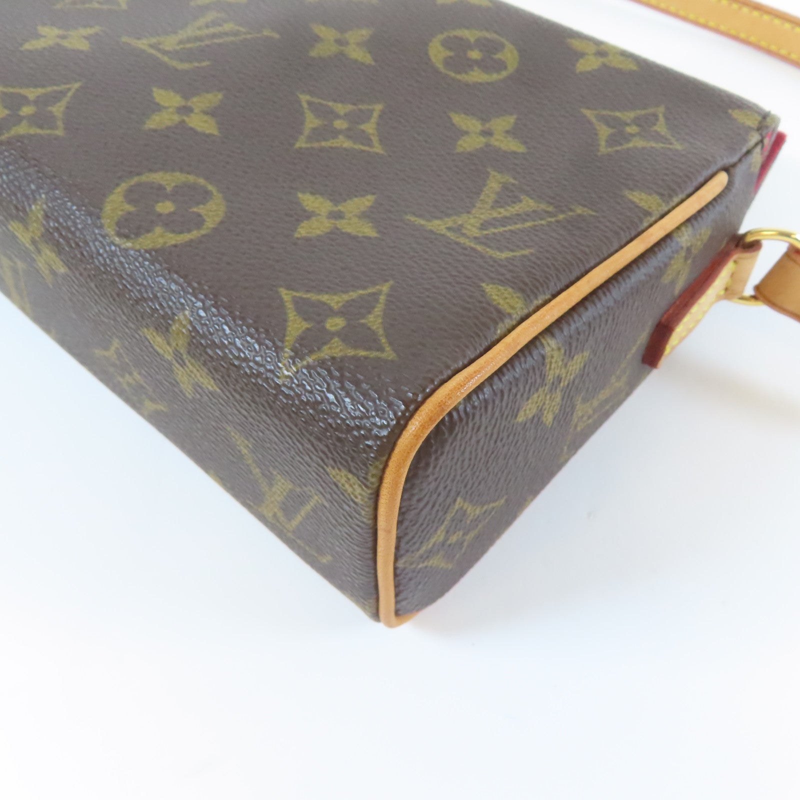 LOUIS VUITTON Monogram Recital Monogram金扣手挽袋啡色