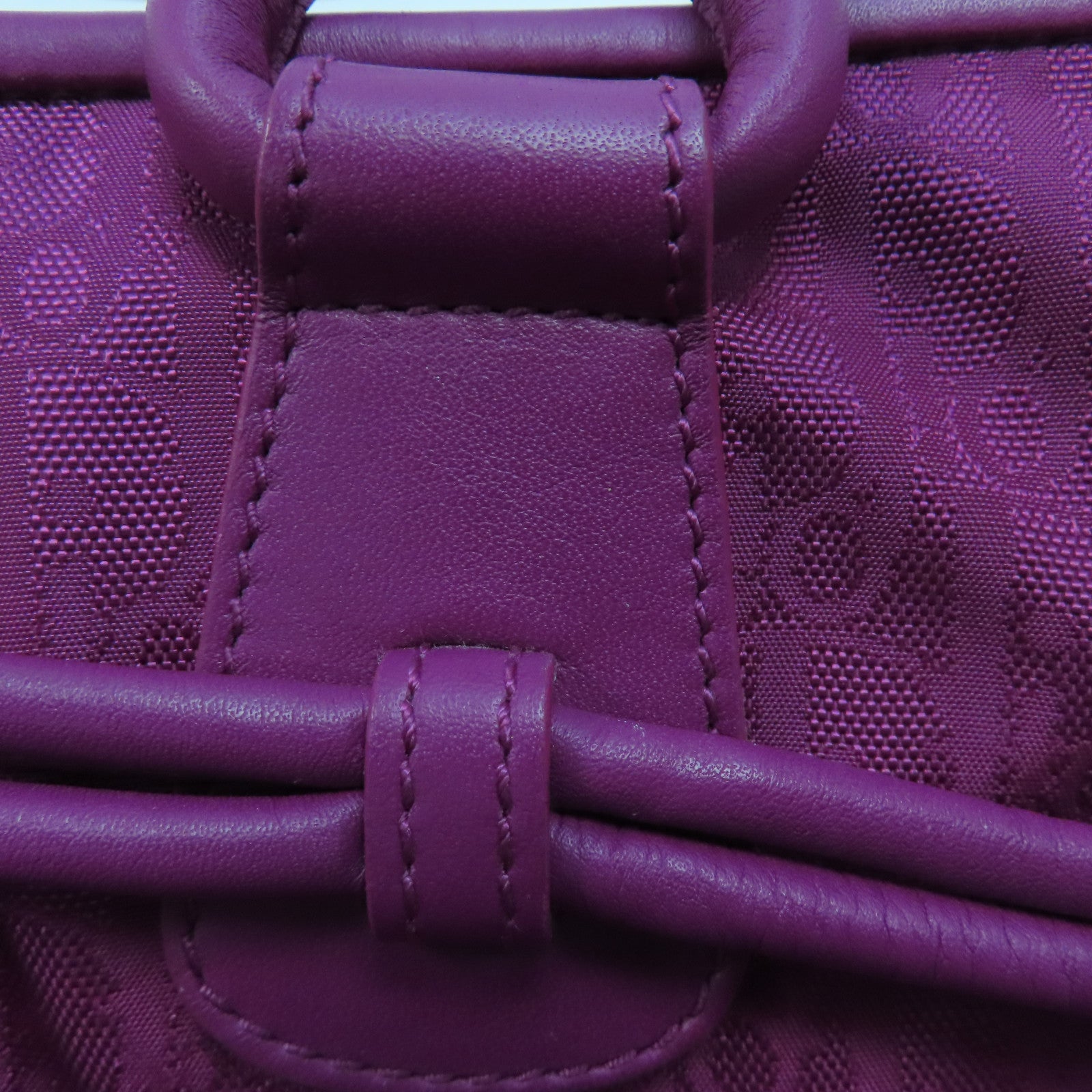 Dior 尼龍Logo Bow銀扣肩背袋紫色