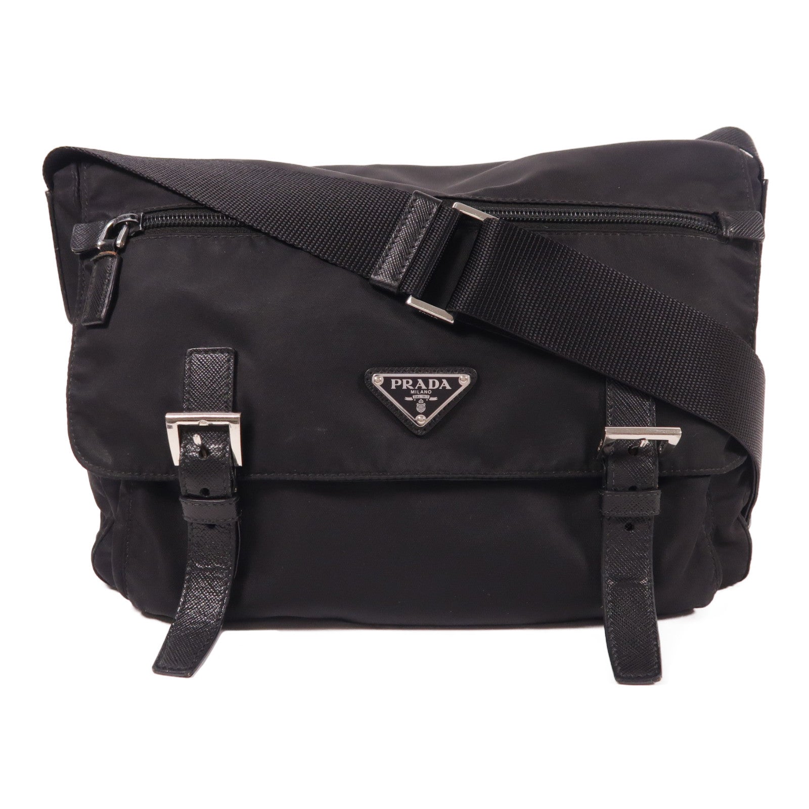 PRADA 尼龍Shoulder Bag銀扣肩背袋
