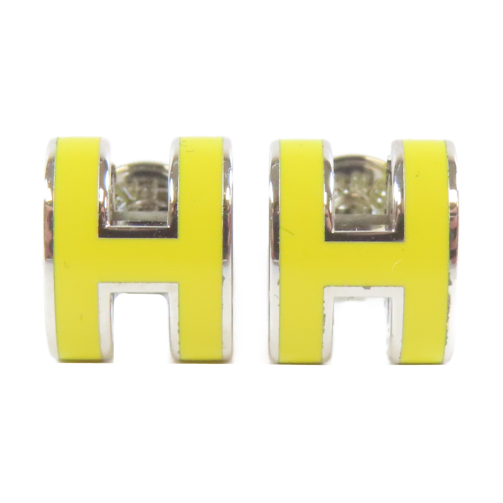 HERMES 金屬Mini Pop H Earrings耳環黃色